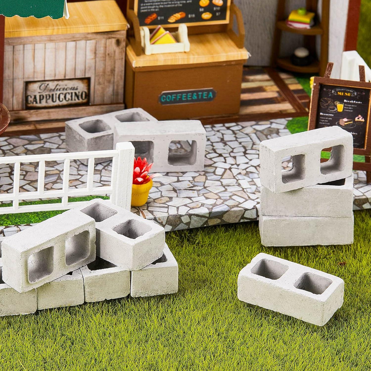 Civaner 50 Pzs Mini Ladrillos Concreto Gris para Maquetas