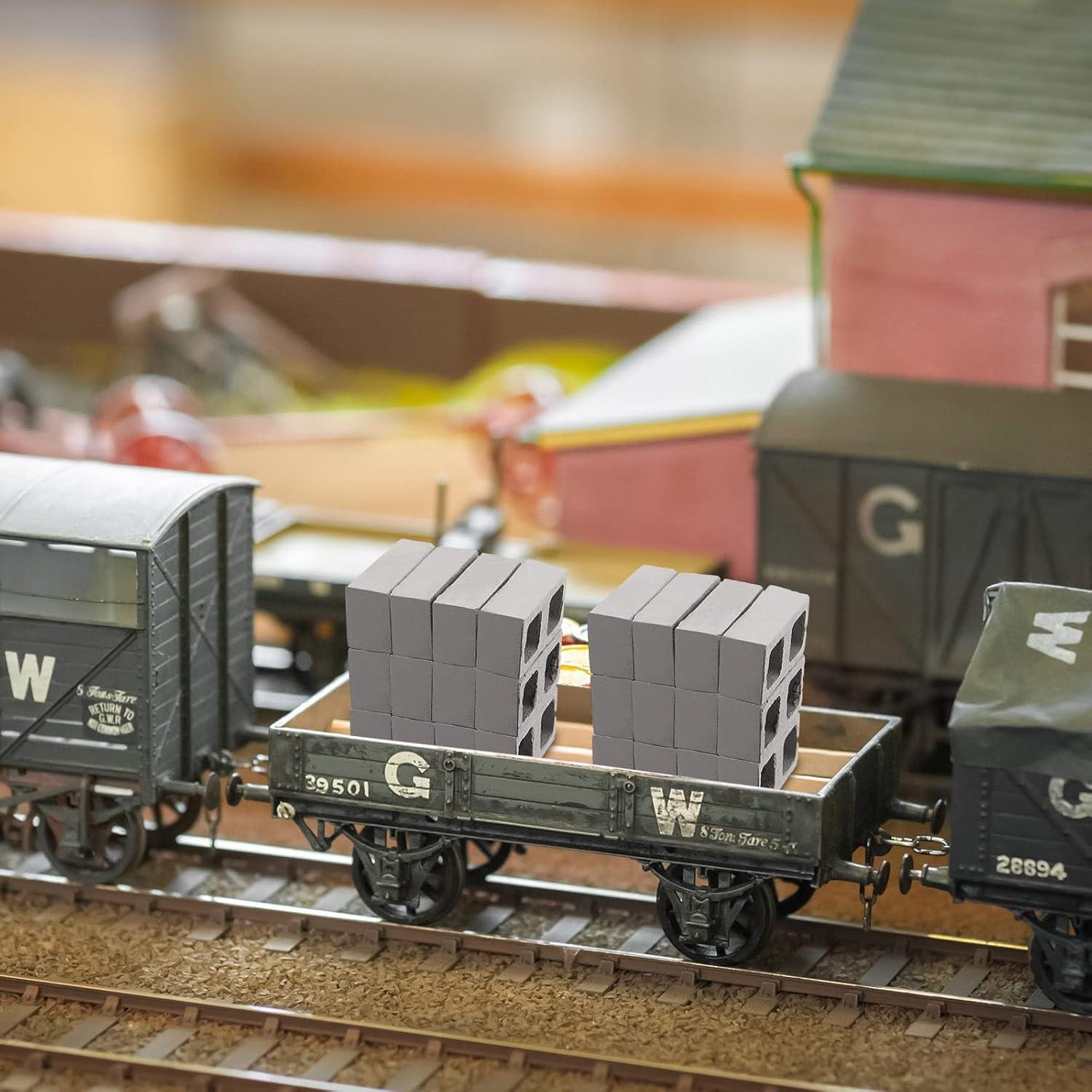 Civaner 50 Pzs Mini Ladrillos Concreto Gris para Maquetas