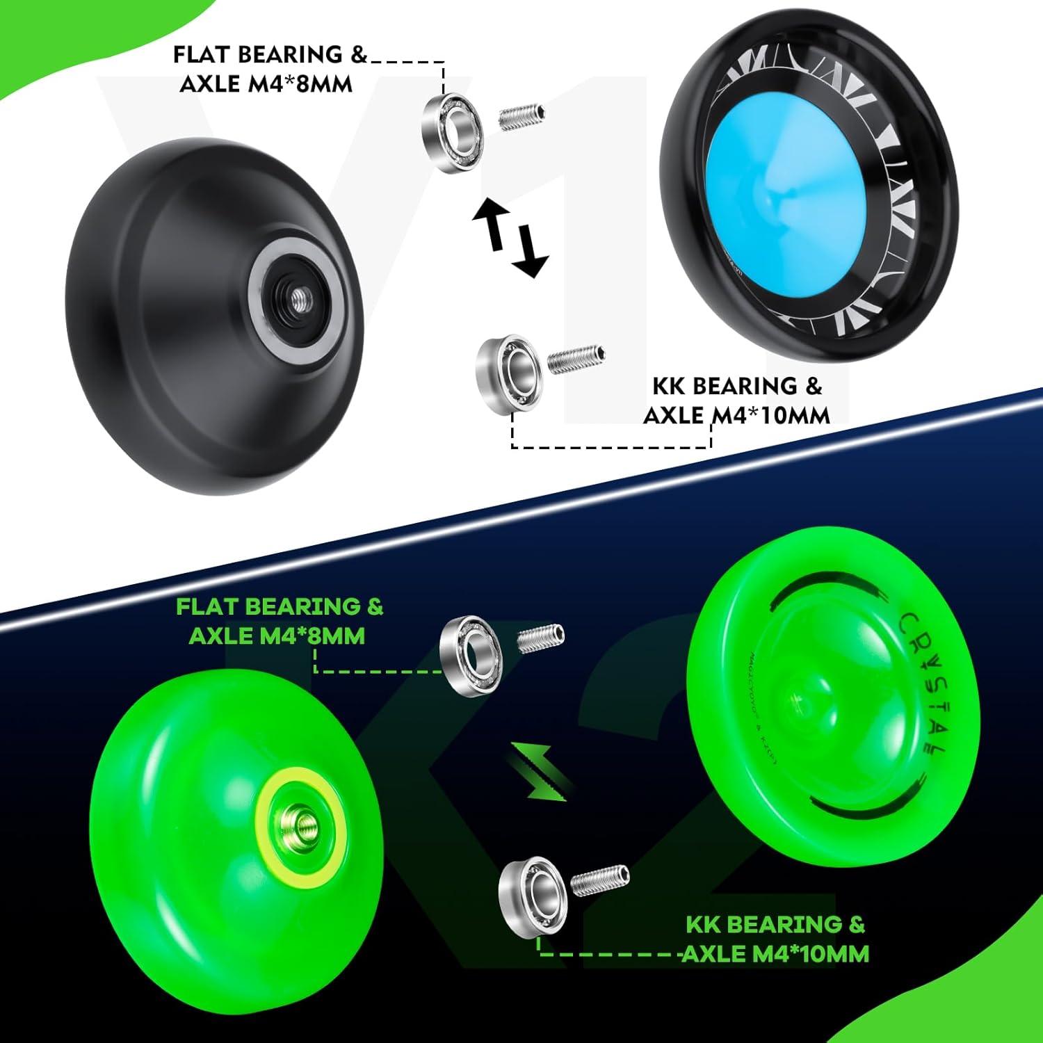 Yoyo Profesional V11 + K2 Verde Brillante - Doble Propósito