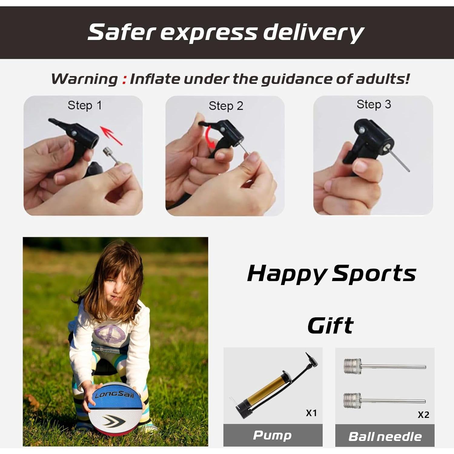 Balón de Baloncesto Longsail Tamaño 3 Goma 57.15 cm