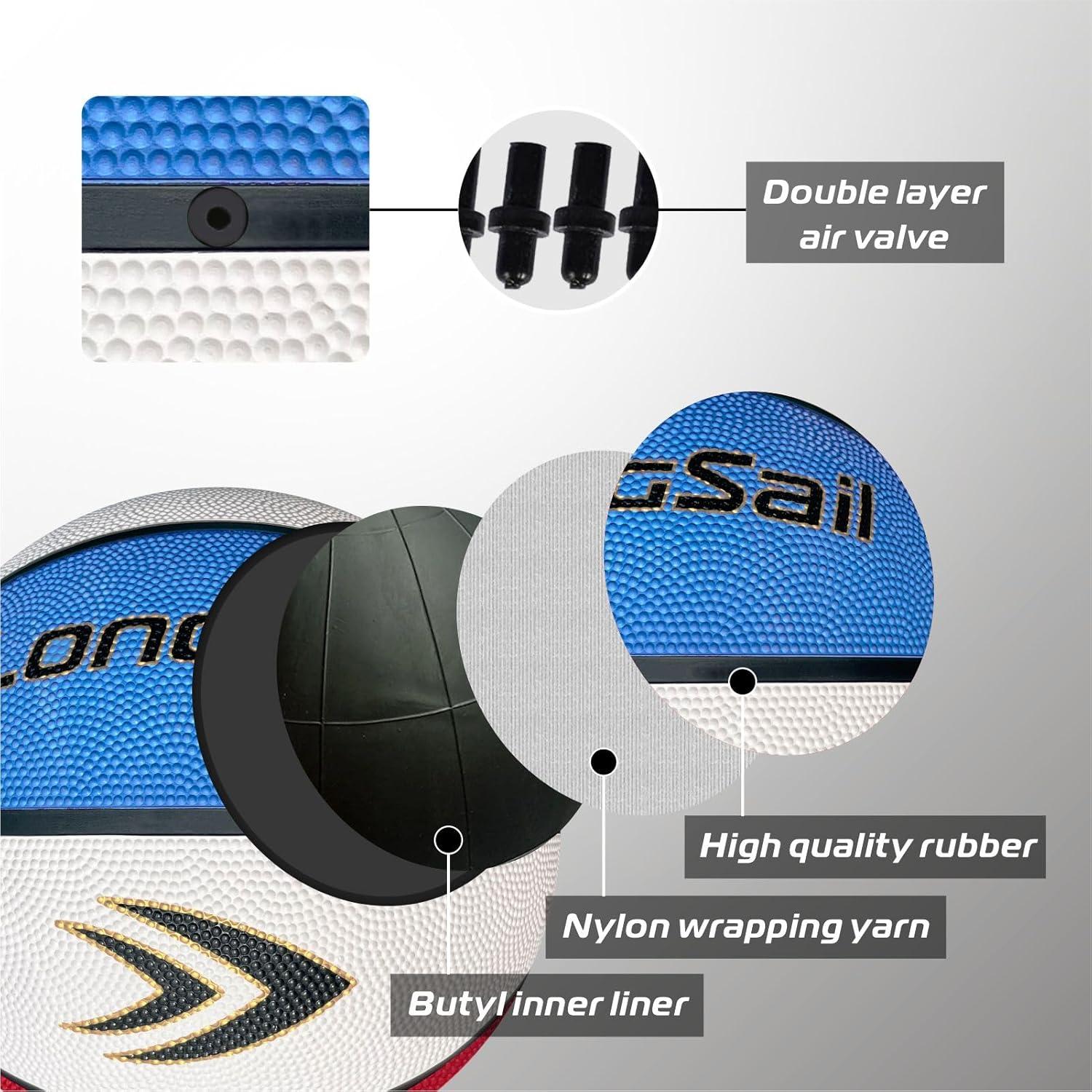 Balón de Baloncesto Longsail Tamaño 7 Goma 29.5"