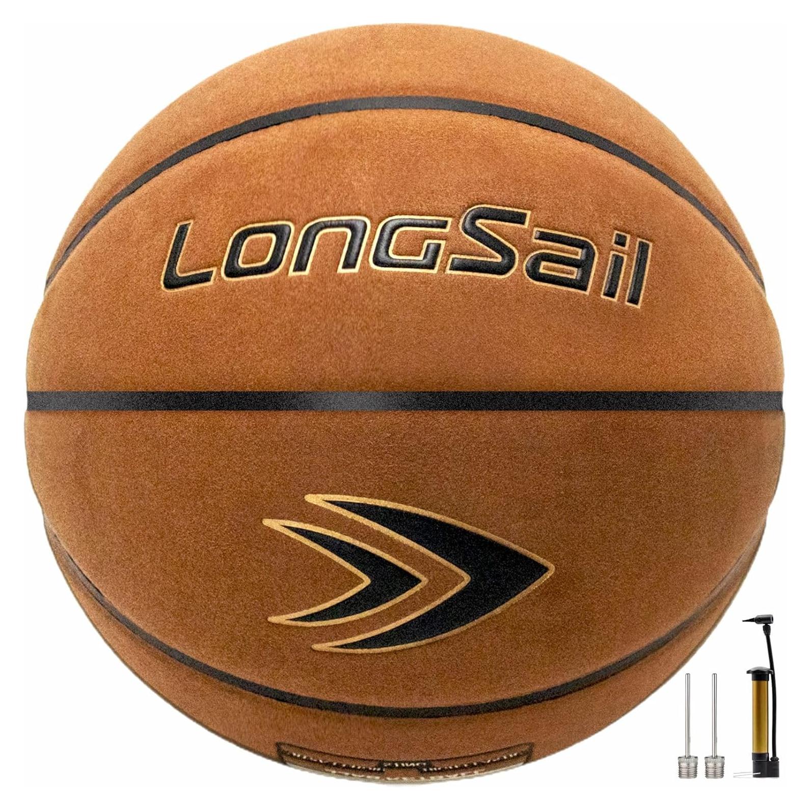 Kids Youth Adults Size 3/4/5/7 Basketball, 22.5"/25.5"/27.5"/29.5" Basketballs Composite Leather/Premium Rubber, Basketball with Pump for Indoor Outdoor, Beach and Pool Water Basketball
