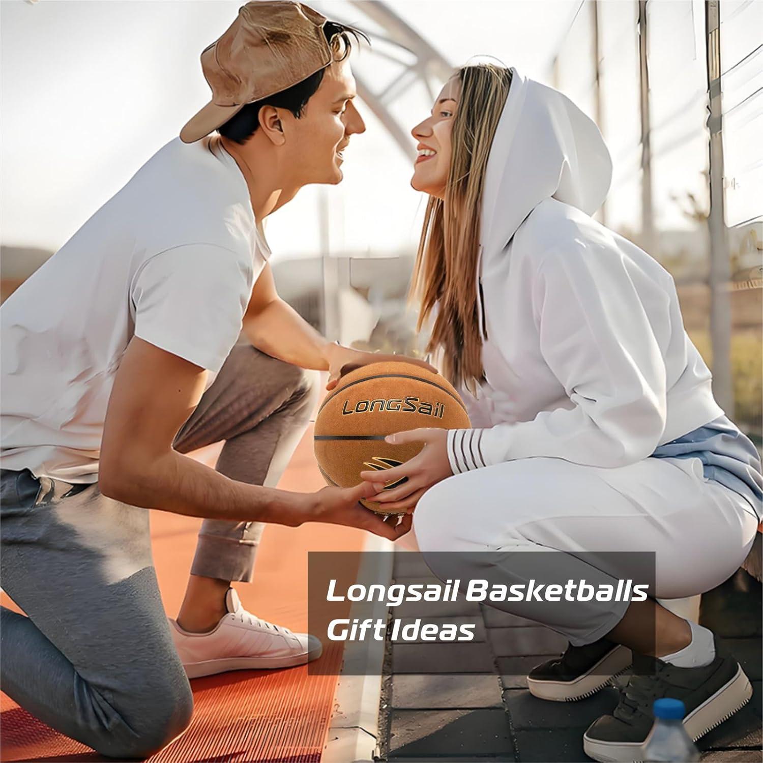 Kids Youth Adults Size 3/4/5/7 Basketball, 22.5"/25.5"/27.5"/29.5" Basketballs Composite Leather/Premium Rubber, Basketball with Pump for Indoor Outdoor, Beach and Pool Water Basketball