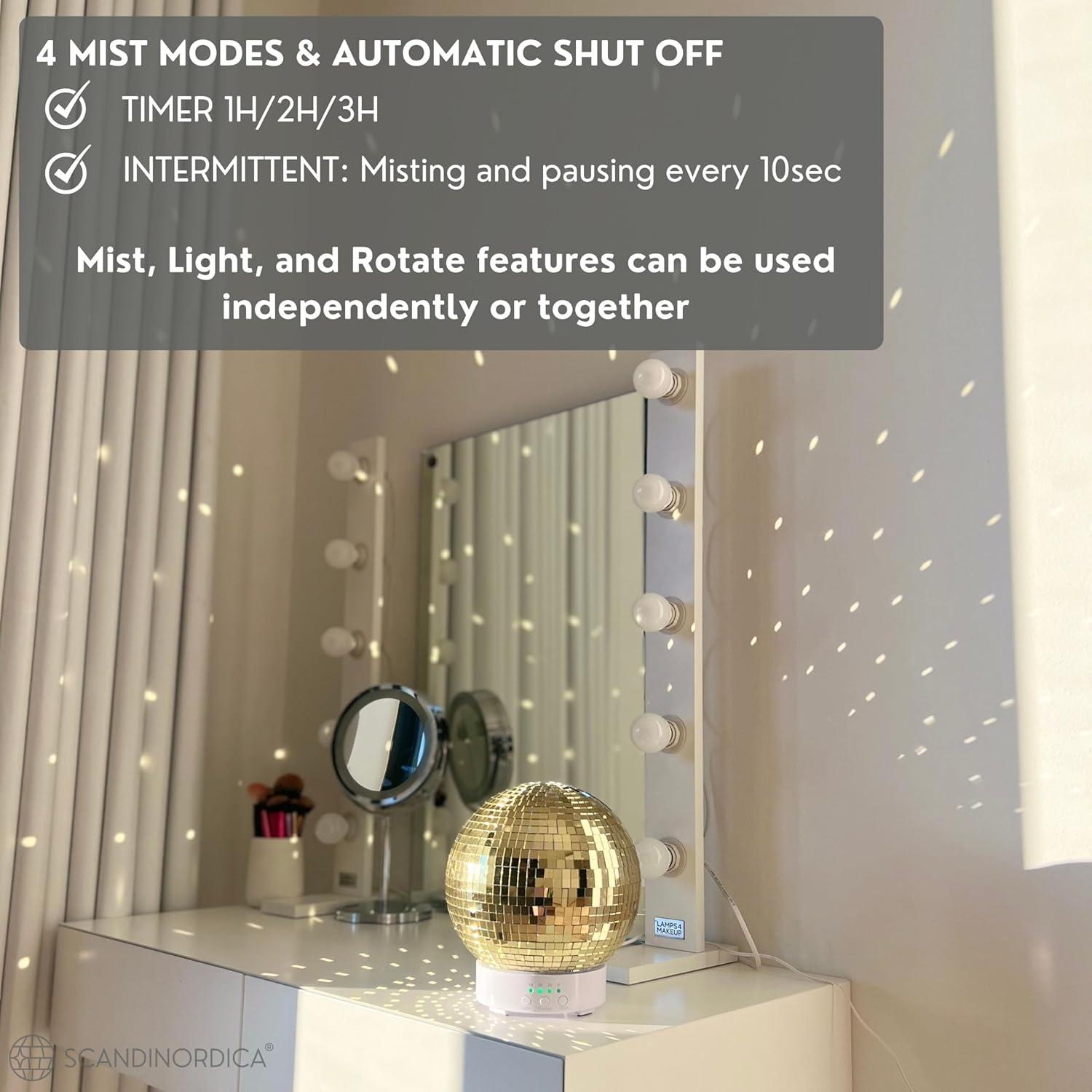 Difusor de Aceites Esenciales Corvino 300 ML Dorado