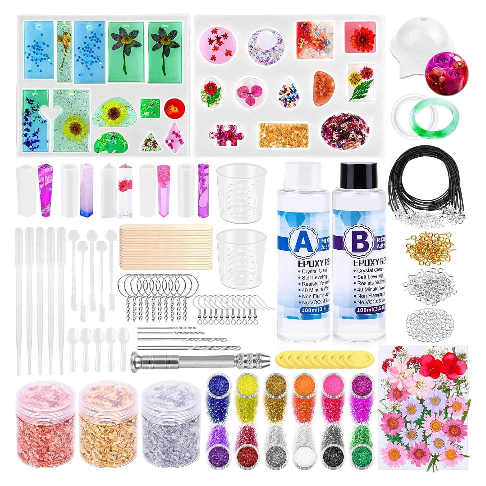 Kit de Resina Epóxica Thrilez 219 Piezas para Joyería DIY