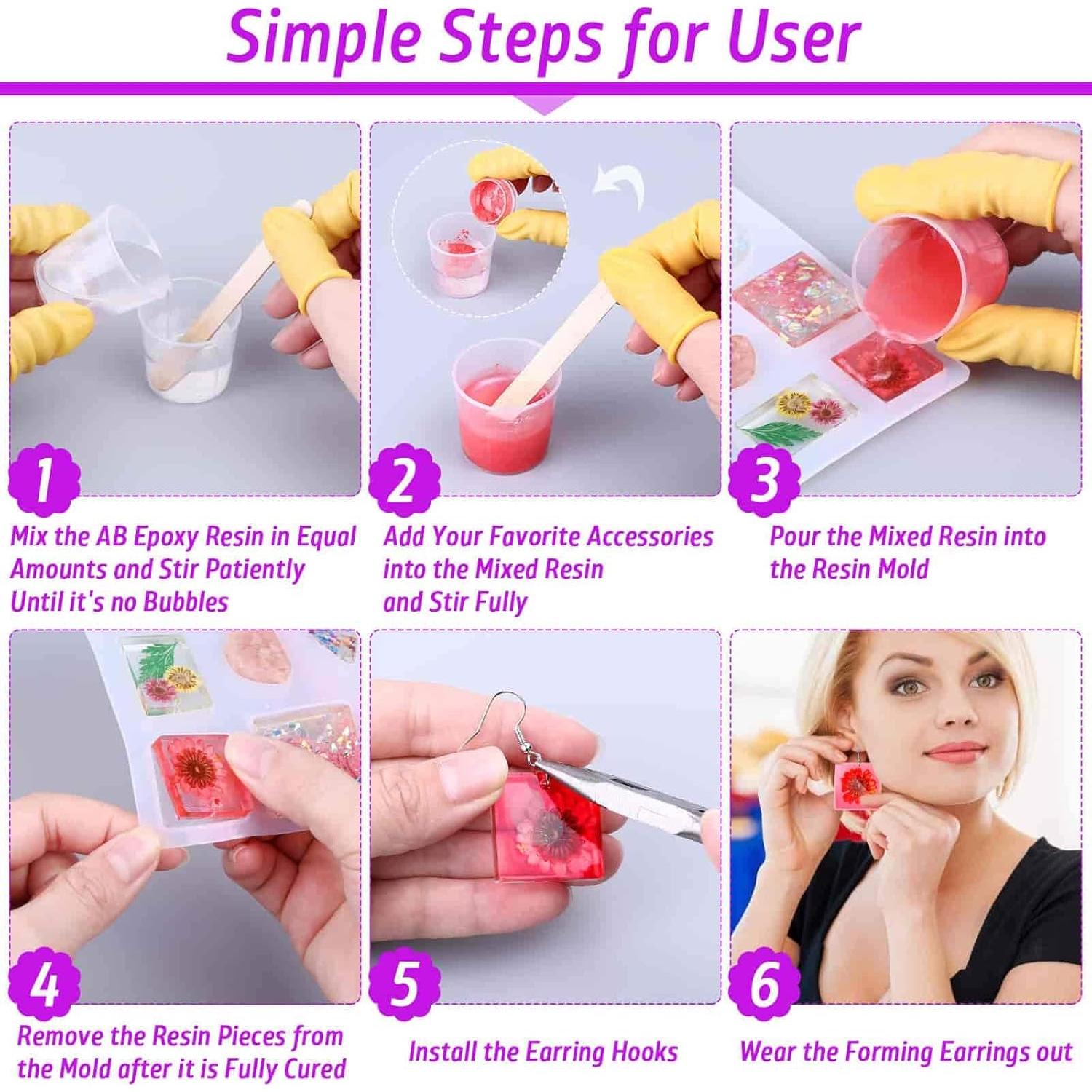 Kit de Resina Epóxica Thrilez 219 Piezas para Joyería DIY