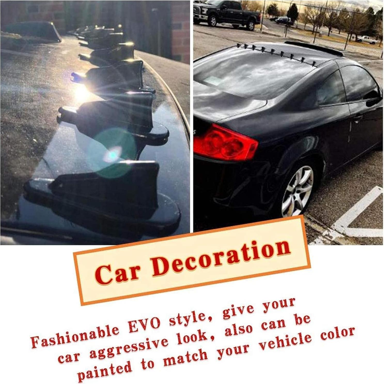 Kit de Difusor Aleta de Tiburón RULLINE 10 Piezas Negro