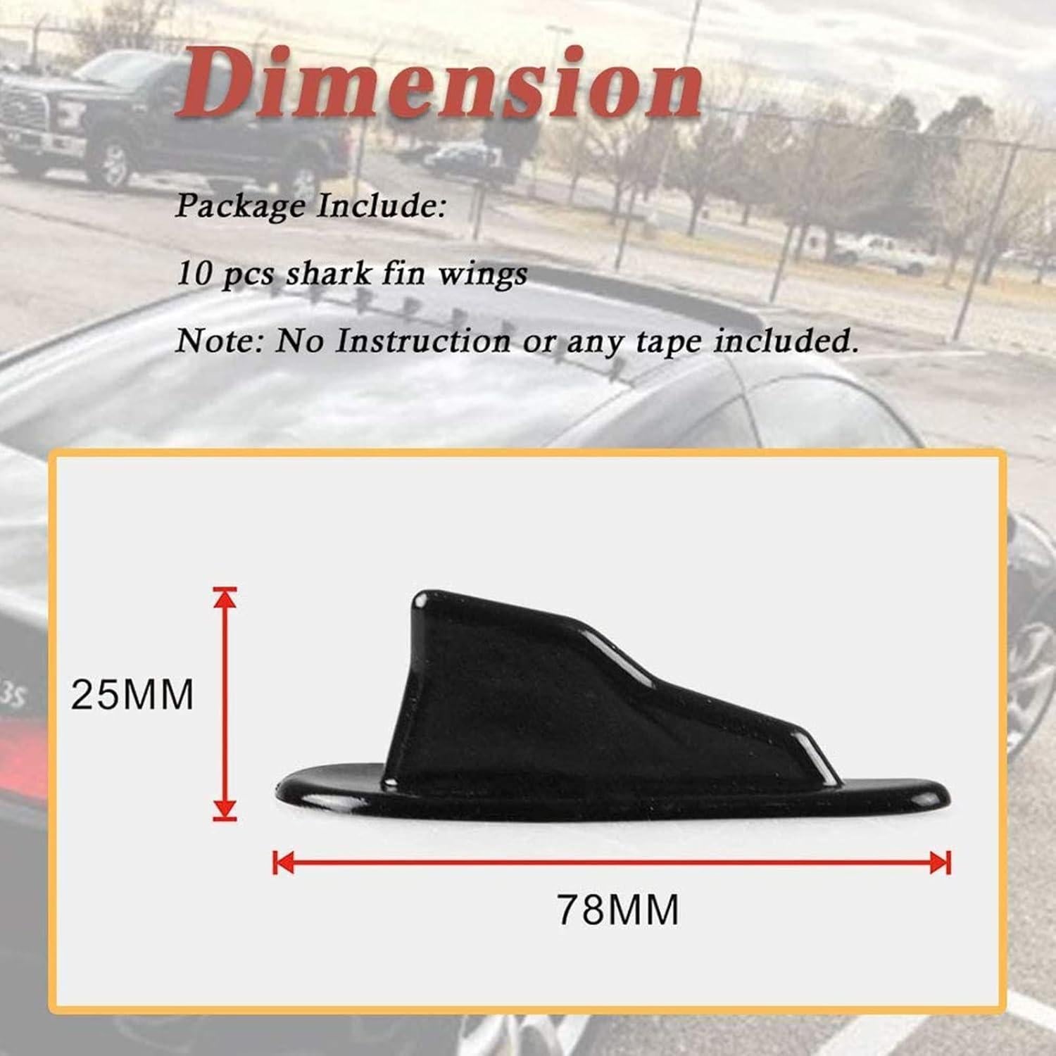 Kit de Difusor Aleta de Tiburón RULLINE 10 Piezas Negro