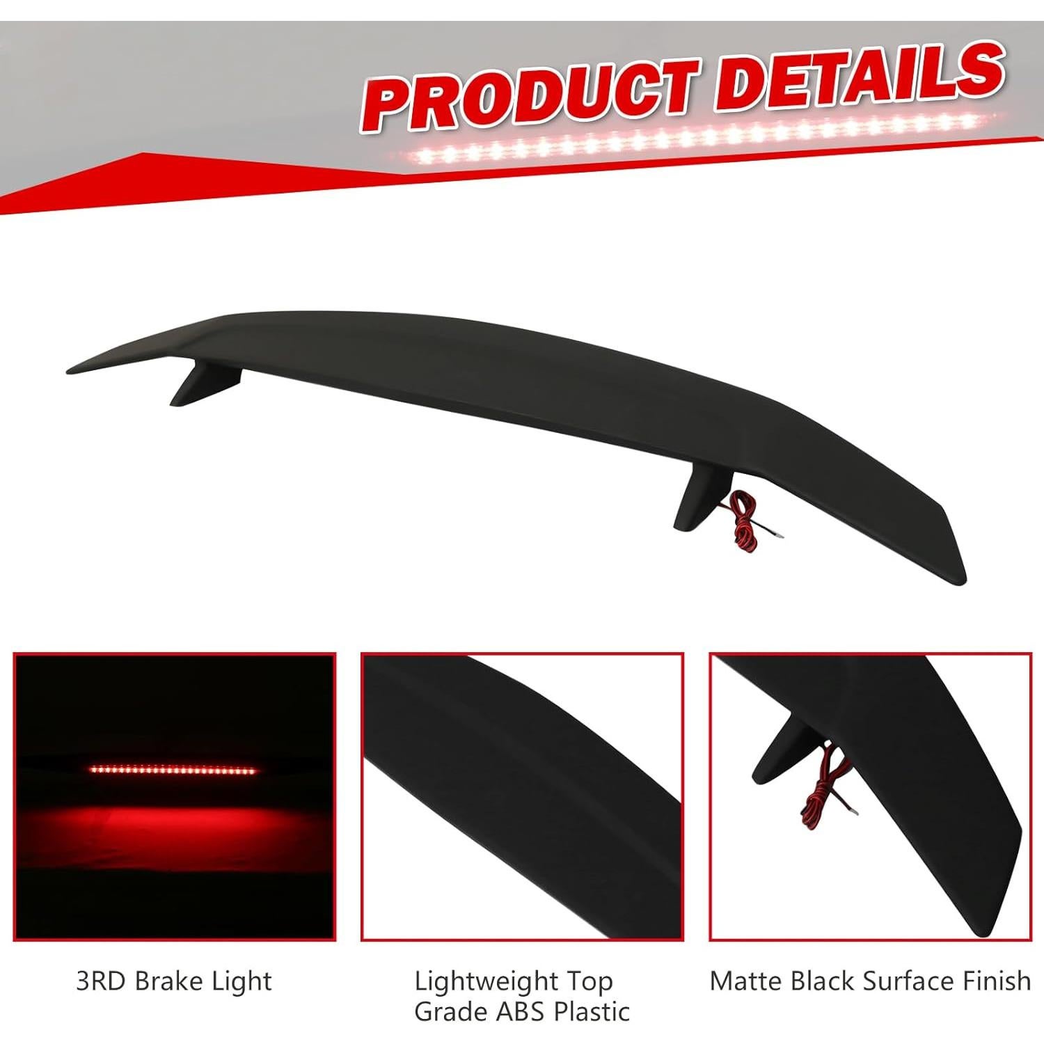 Alerón de Maletero IKON MOTORSPORTS con Luz de Freno LED