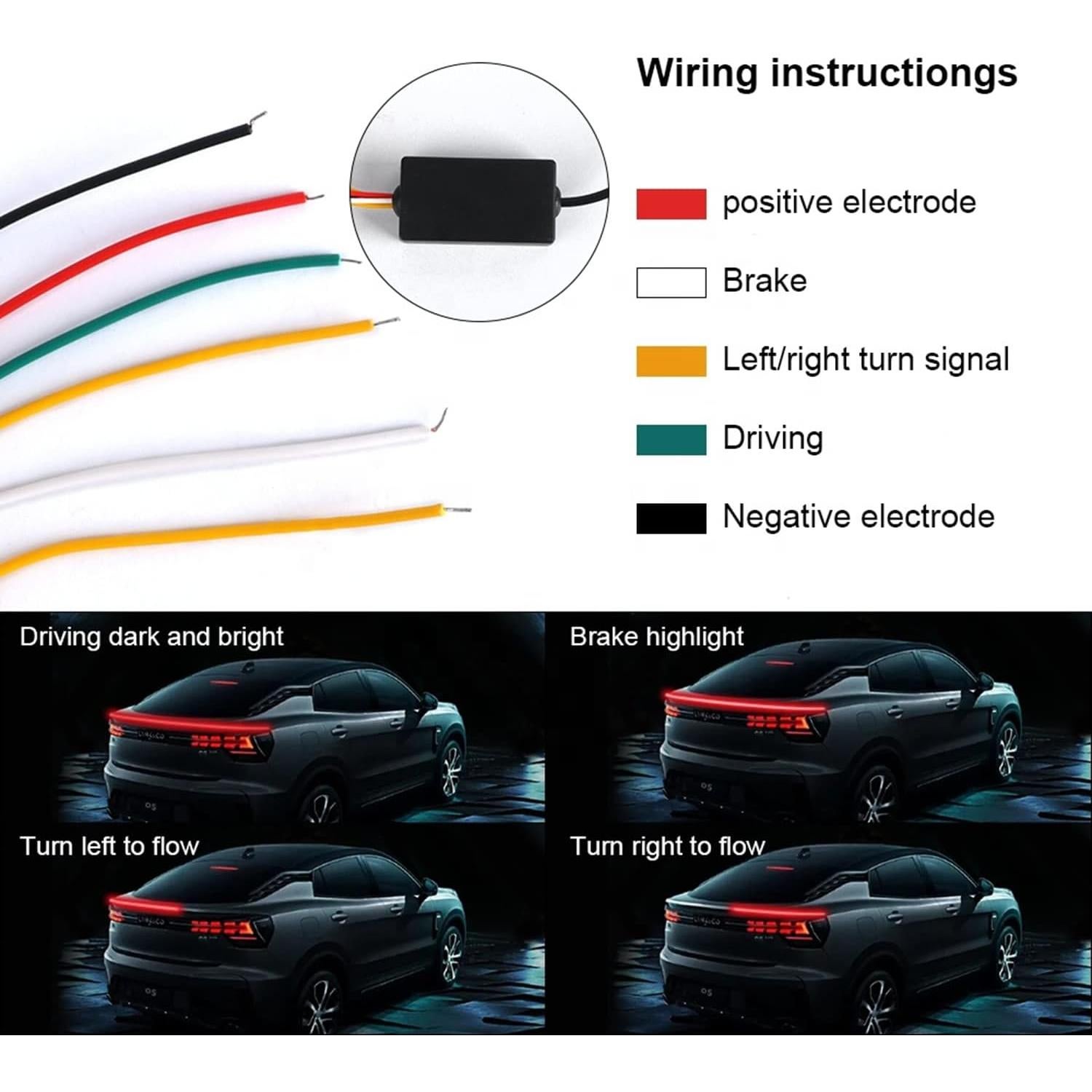 Alerón iluminado Goodream 1.3m LED universal para coche