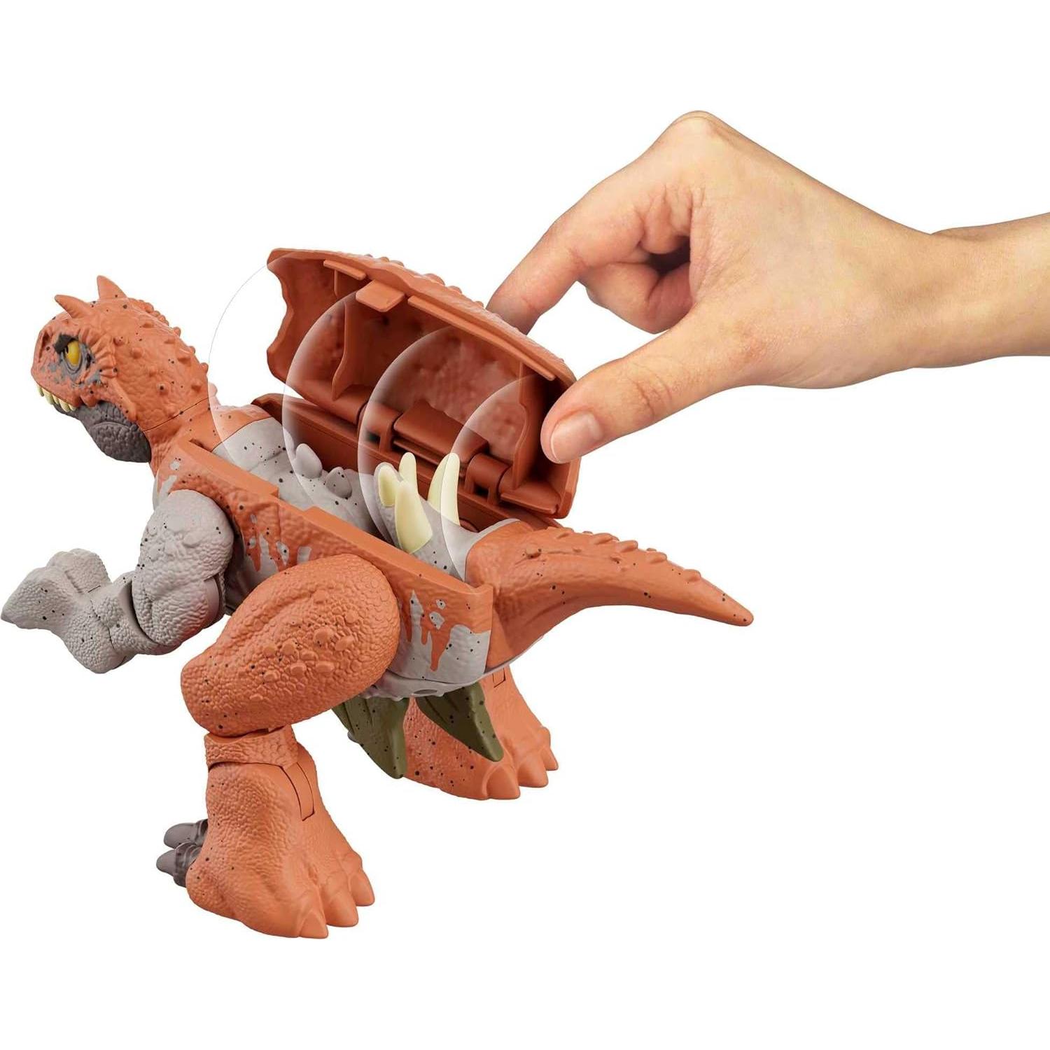 Figura de Acción Dinosaurio Mattel Fierce Changers Carnotaurus a Stegosaurus