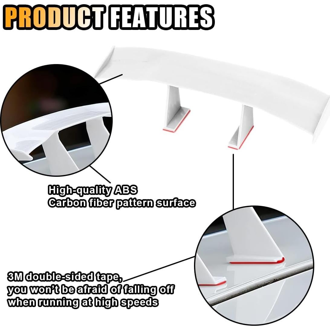 Alerón Mini Universal SMILFUY para Auto 16.66x4cm Blanco