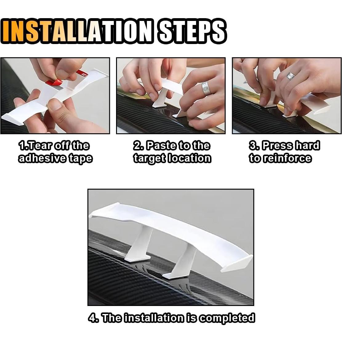 Alerón Mini Universal SMILFUY para Auto 16.66x4cm Blanco