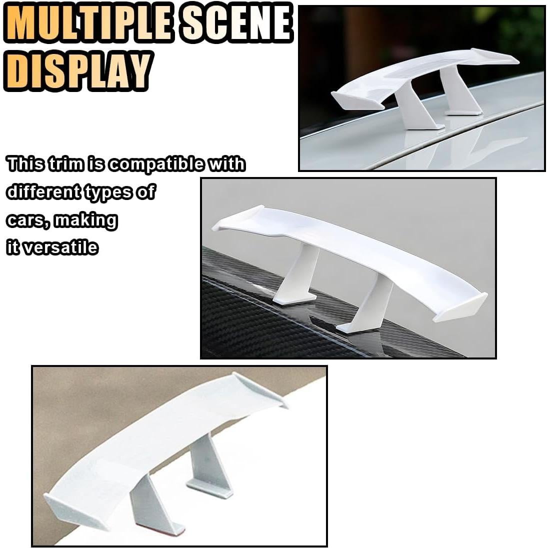 Alerón Mini Universal SMILFUY para Auto 16.66x4cm Blanco