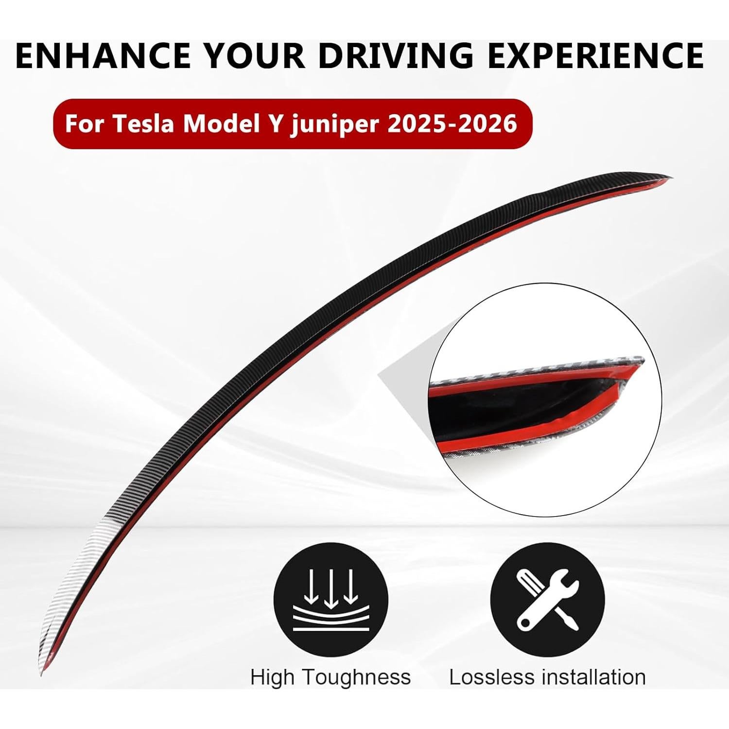 Alerón Trasero ABS Fibra de Carbono para Tesla Model Y 2025 2026