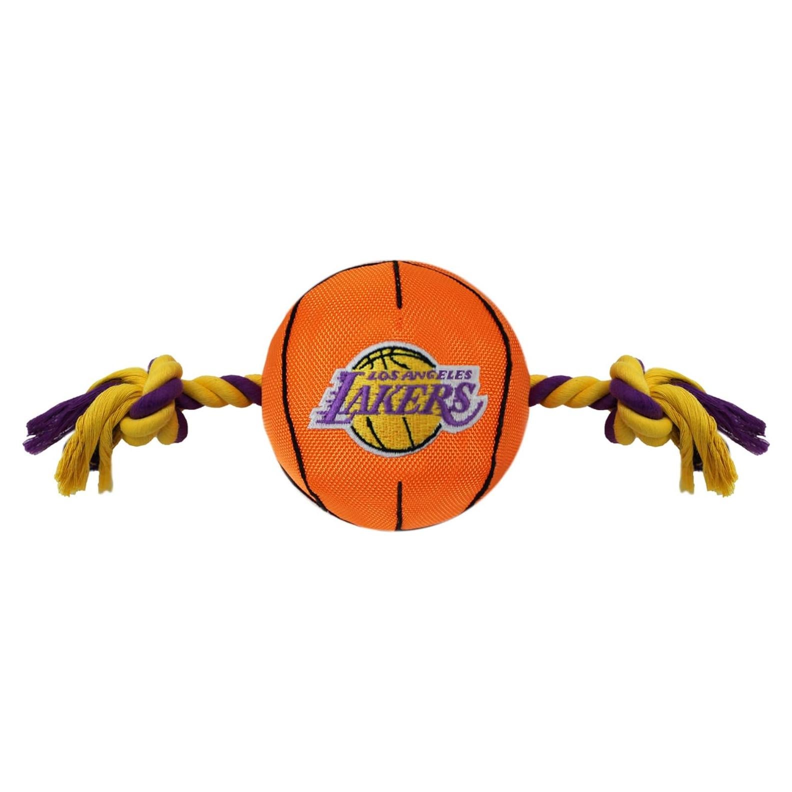 Juguete para perros NBA Pets First Lakers 10 cm con cuerda