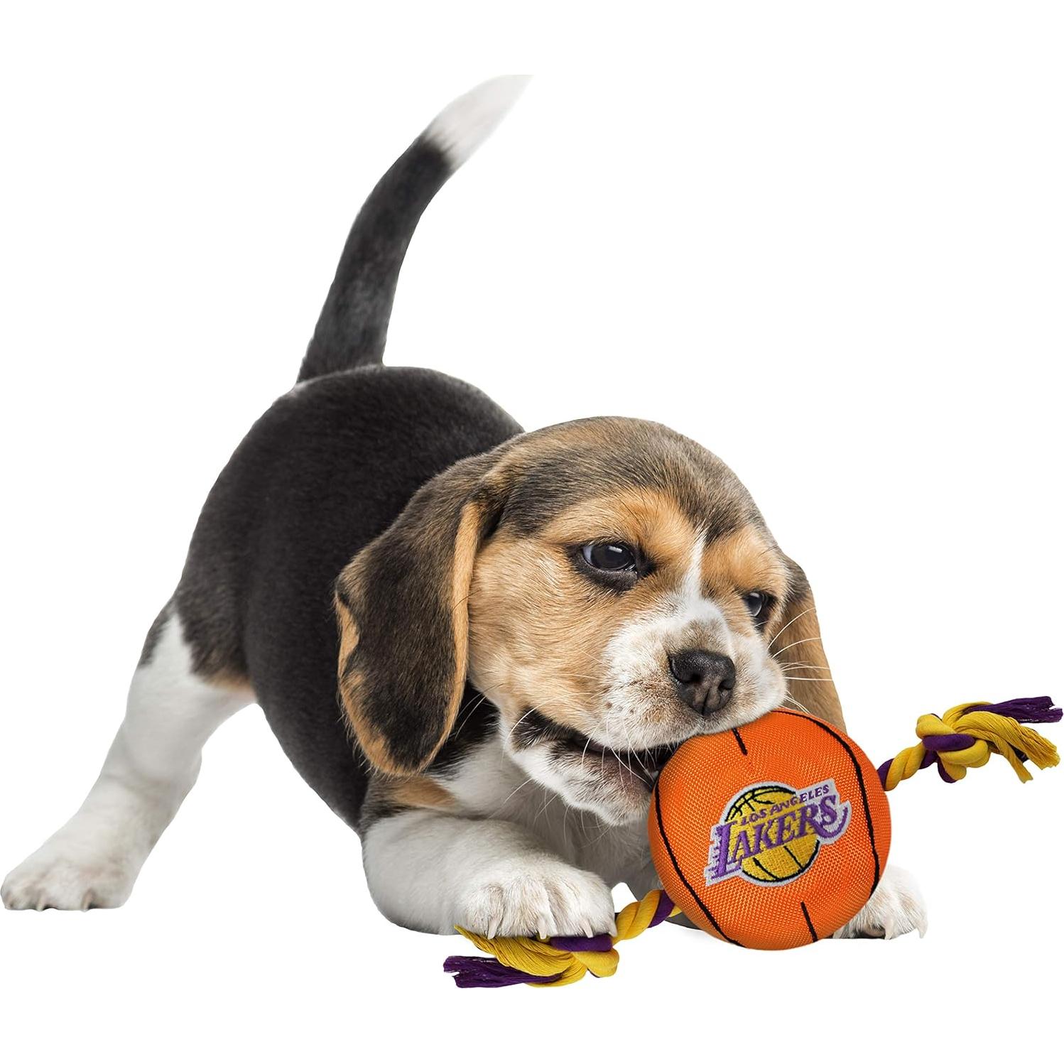 Juguete para perros NBA Pets First Lakers 10 cm con cuerda