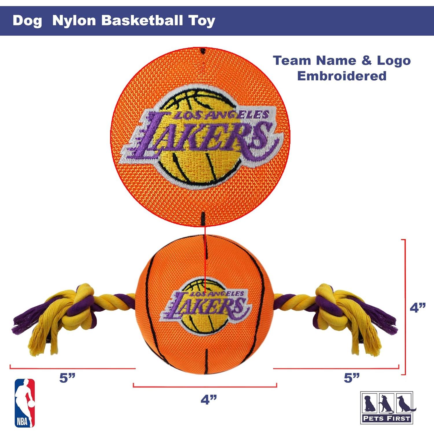 Juguete para perros NBA Pets First Lakers 10 cm con cuerda