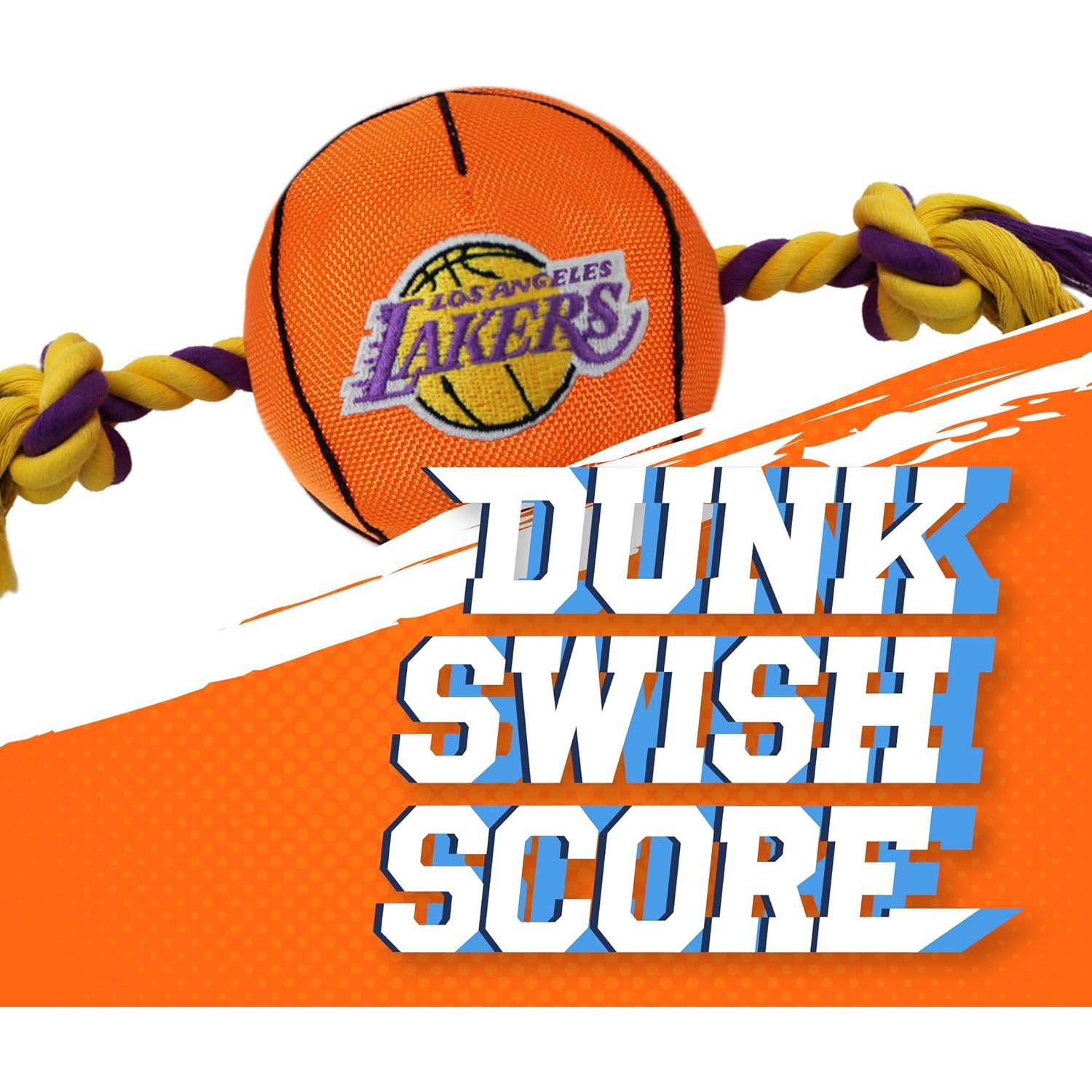 Juguete para perros NBA Pets First Lakers 10 cm con cuerda