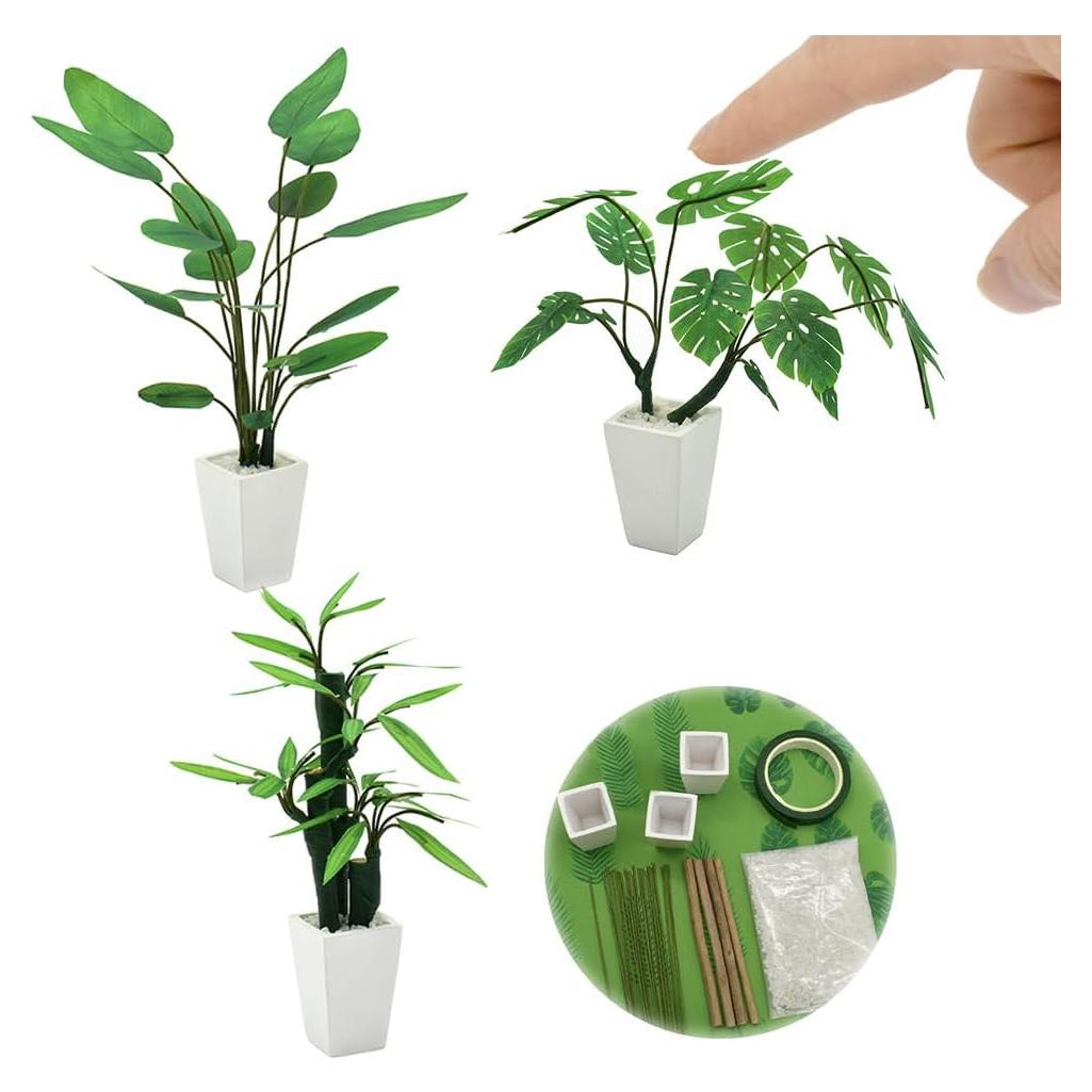 Kit de Plantas en Miniatura iLAND para Casa de Muñecas DIY