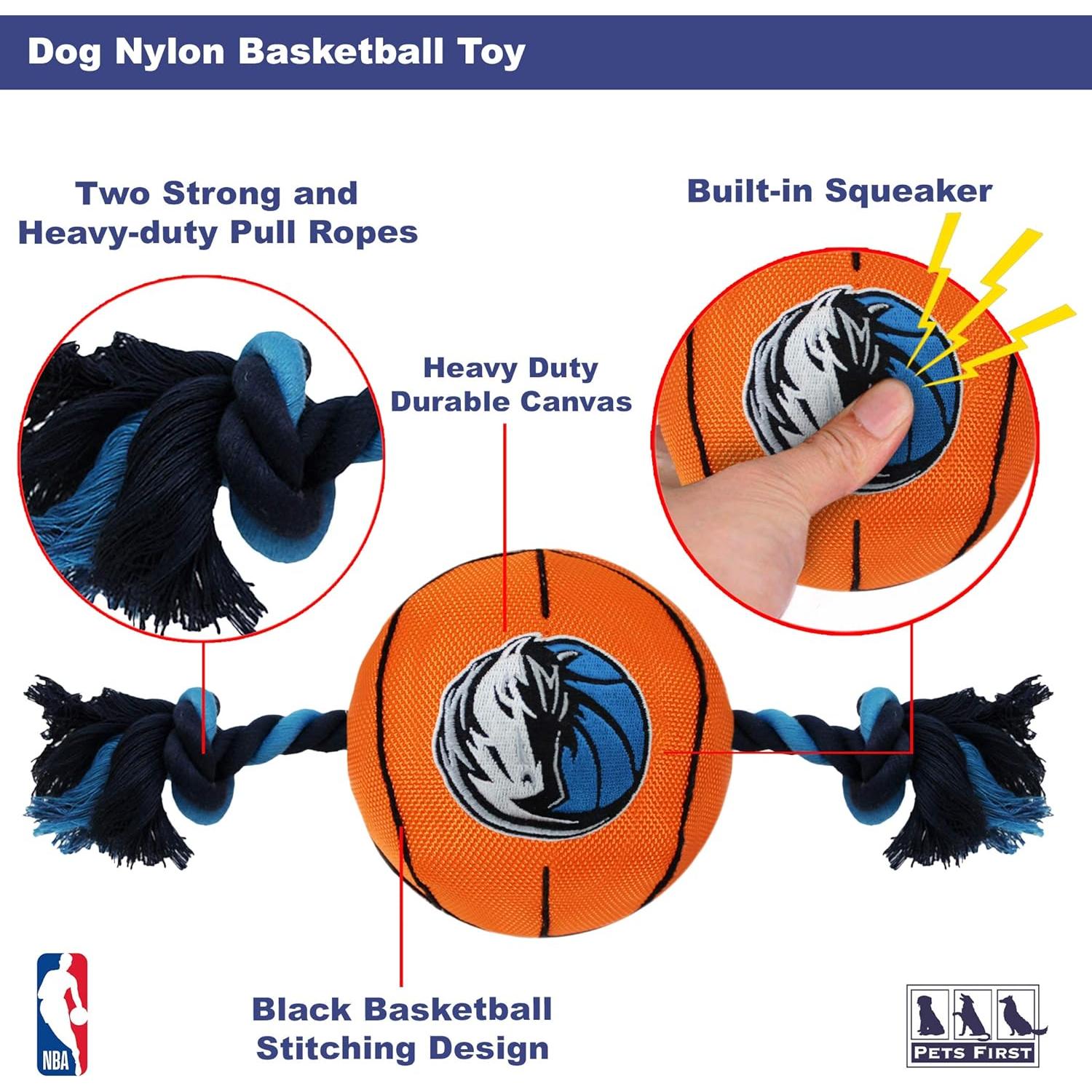 Juguete para mascotas NBA Dallas Mavericks con cuerda y squeaker