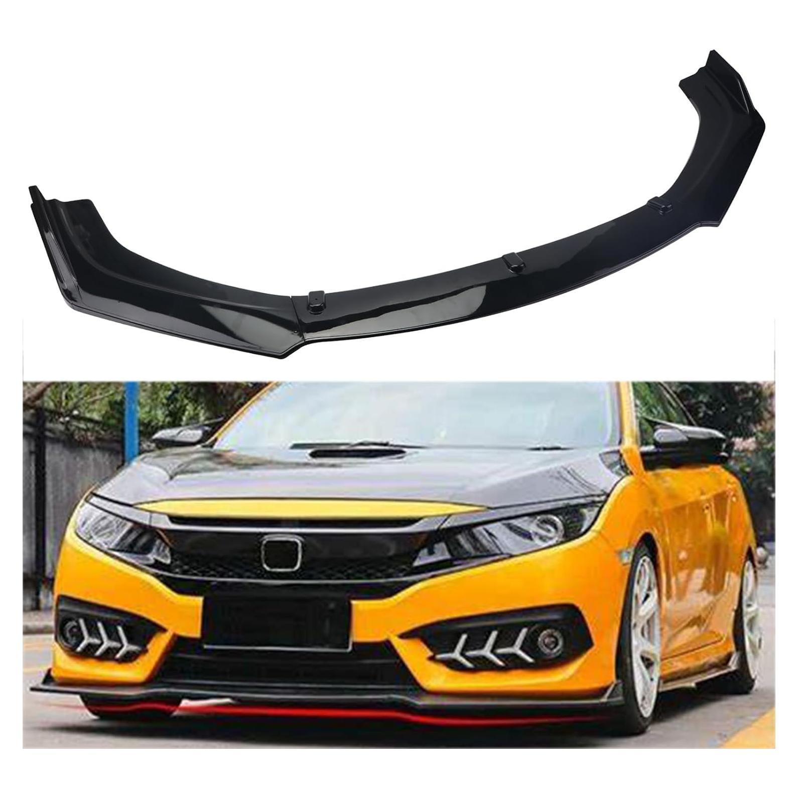 Labios Frontales Negro Brillante LONGKEES para Civic 2016-2020