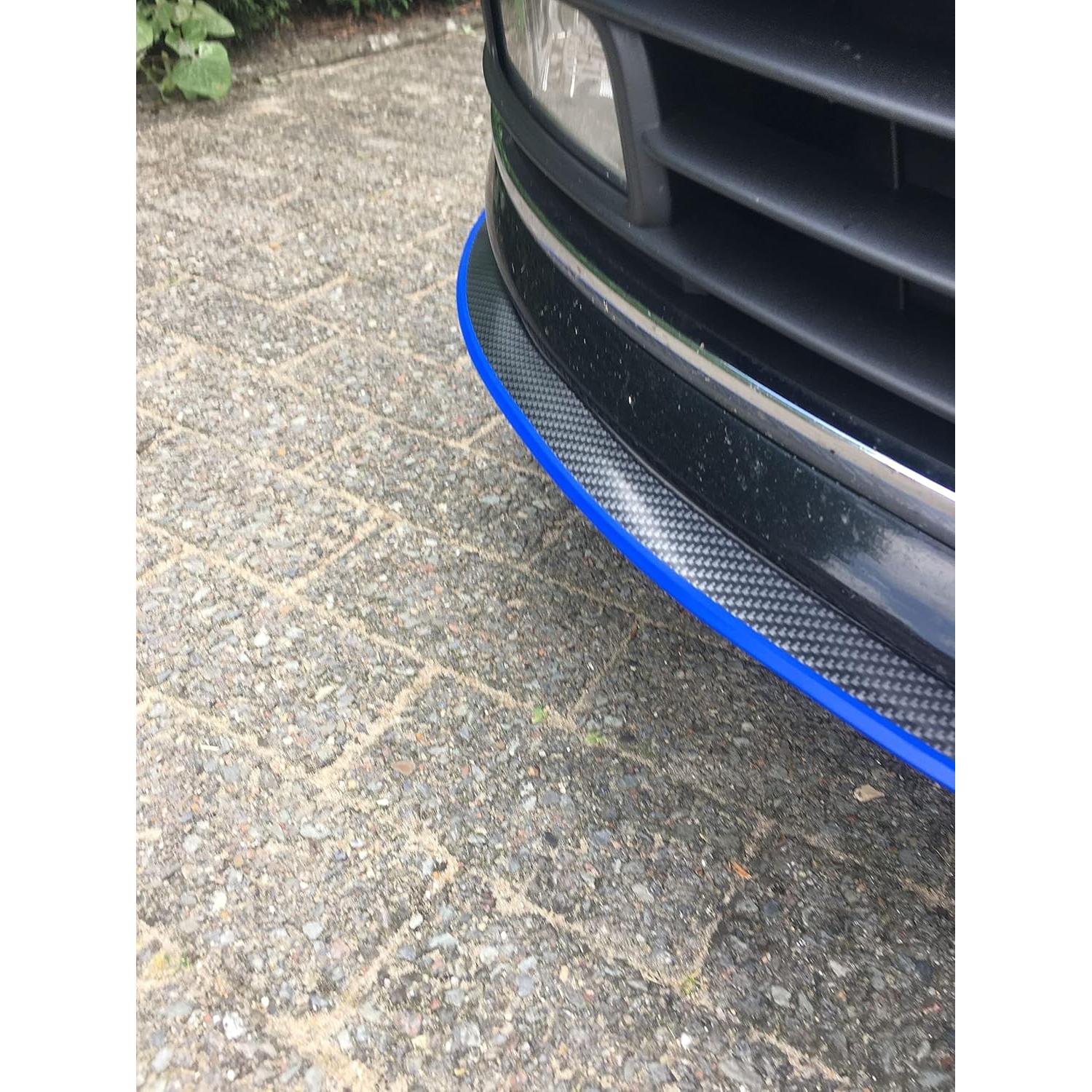 Labio de Parachoques Frontal Universal PU Carbono Azul 250cm