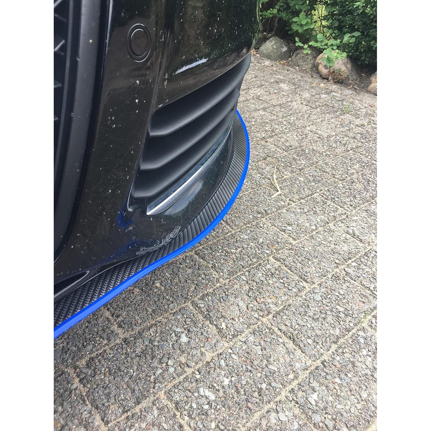 Labio de Parachoques Frontal Universal PU Carbono Azul 250cm