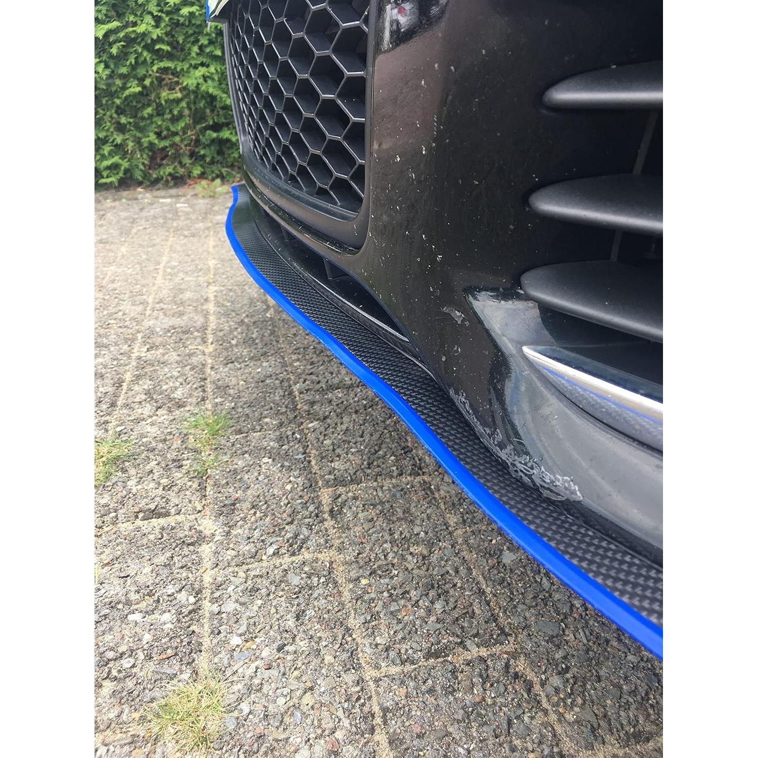 Labio de Parachoques Frontal Universal PU Carbono Azul 250cm