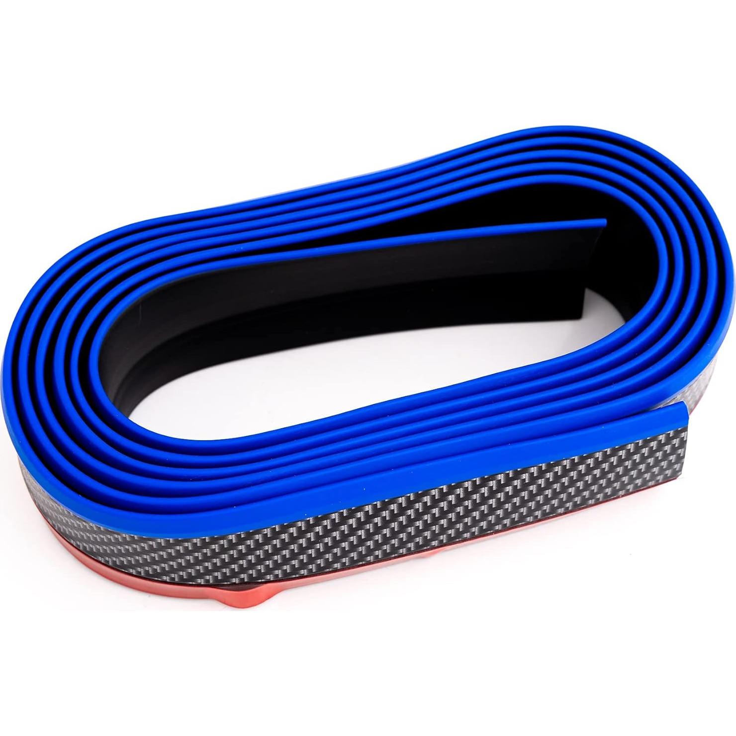Labio de Parachoques Frontal Universal PU Carbono Azul 250cm