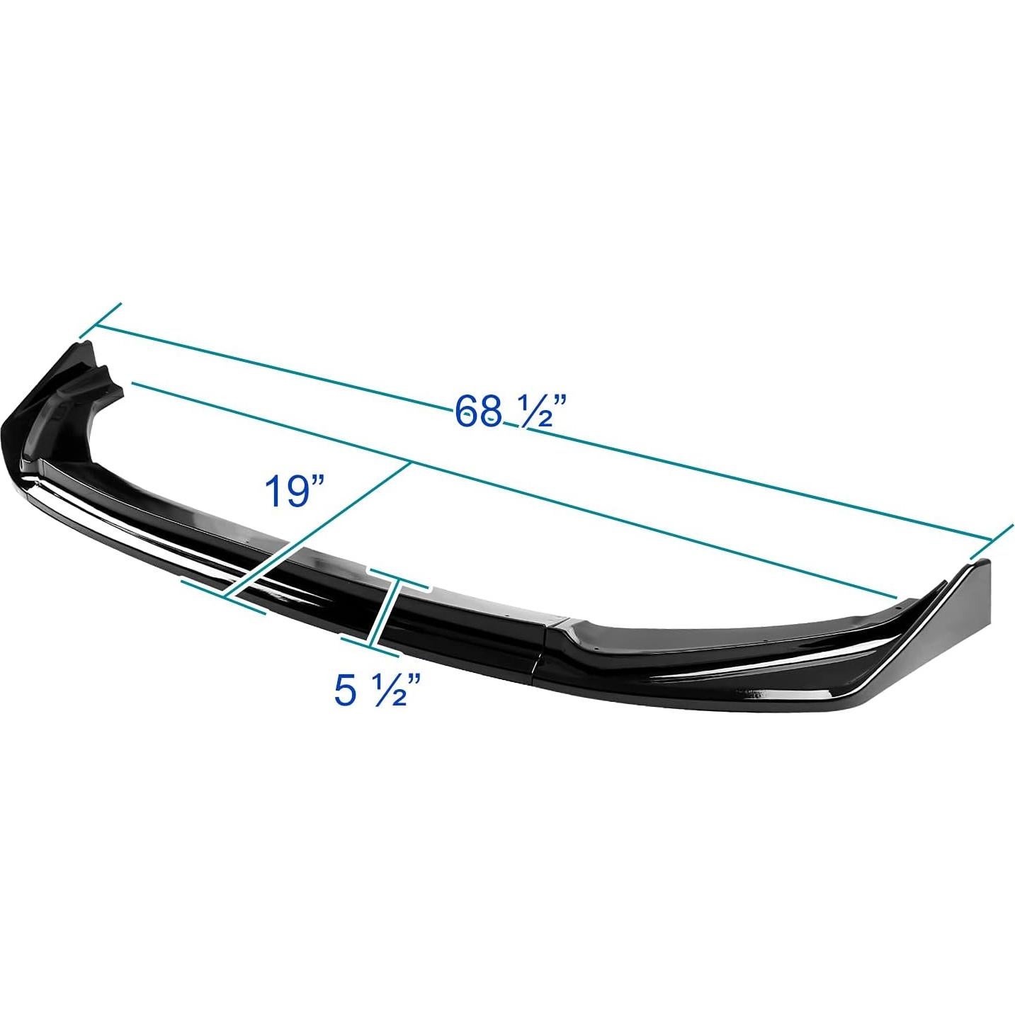 Labio de Parachoques Frontal Negro Brillante Spec-D Honda Fit 2014-2017