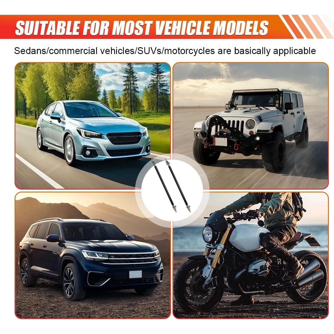 Varillas de Soporte Ajustables LHDOS para Parachoques Coche Negro