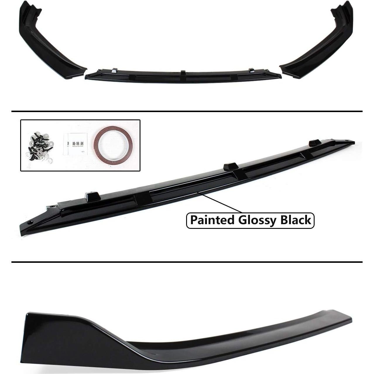 Divisor de Labio Frontal 3 Piezas Cuztom Tuning Honda Accord 2018-2020