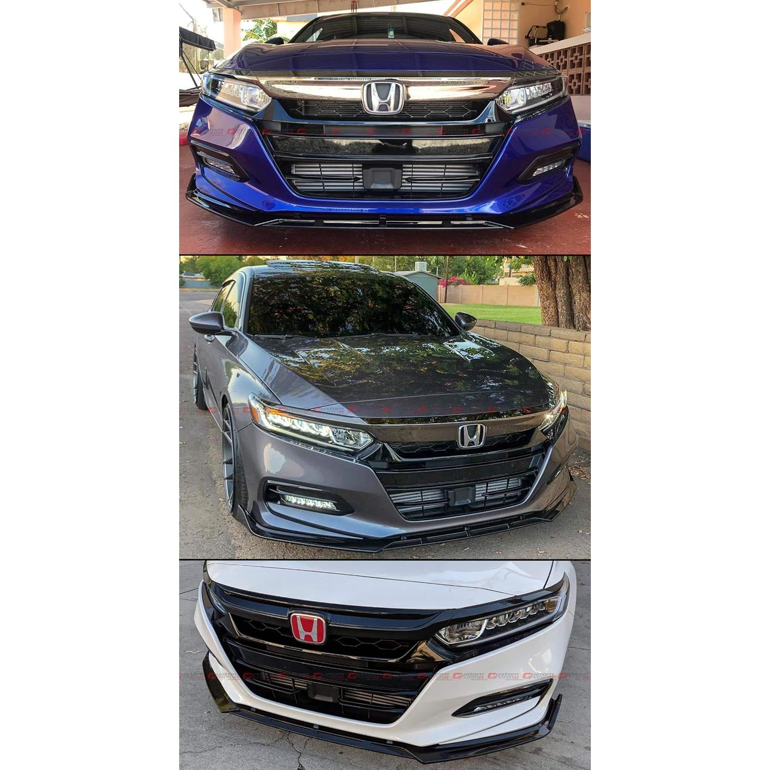 Divisor de Labio Frontal 3 Piezas Cuztom Tuning Honda Accord 2018-2020