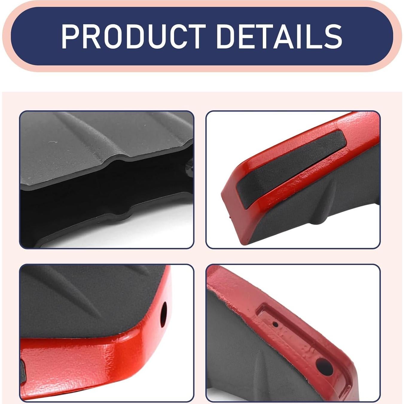 Difusor de Labio Inferior de Parachoques Icykale 4 PCS Rojo