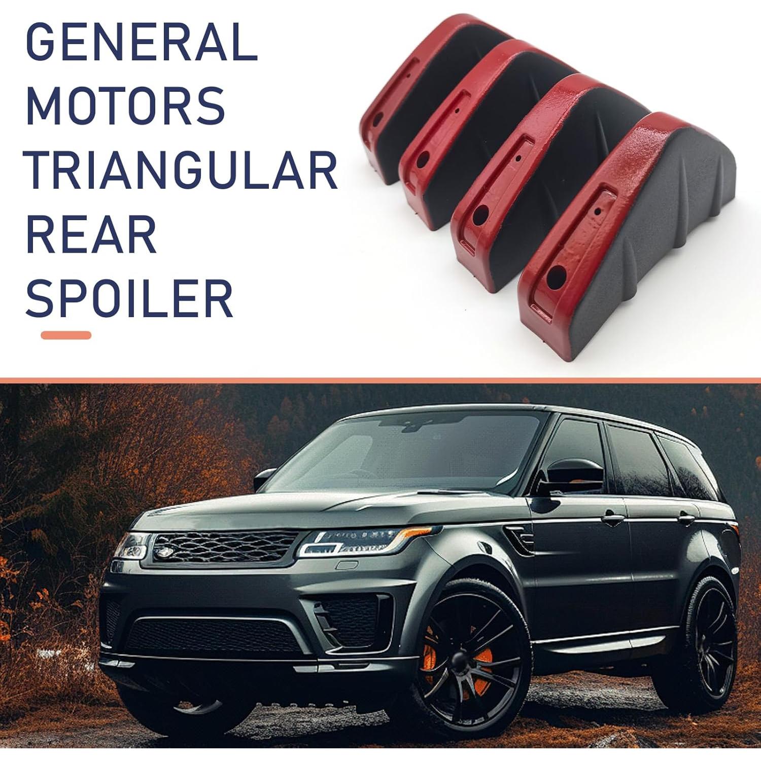 Difusor de Labio Inferior de Parachoques Icykale 4 PCS Rojo