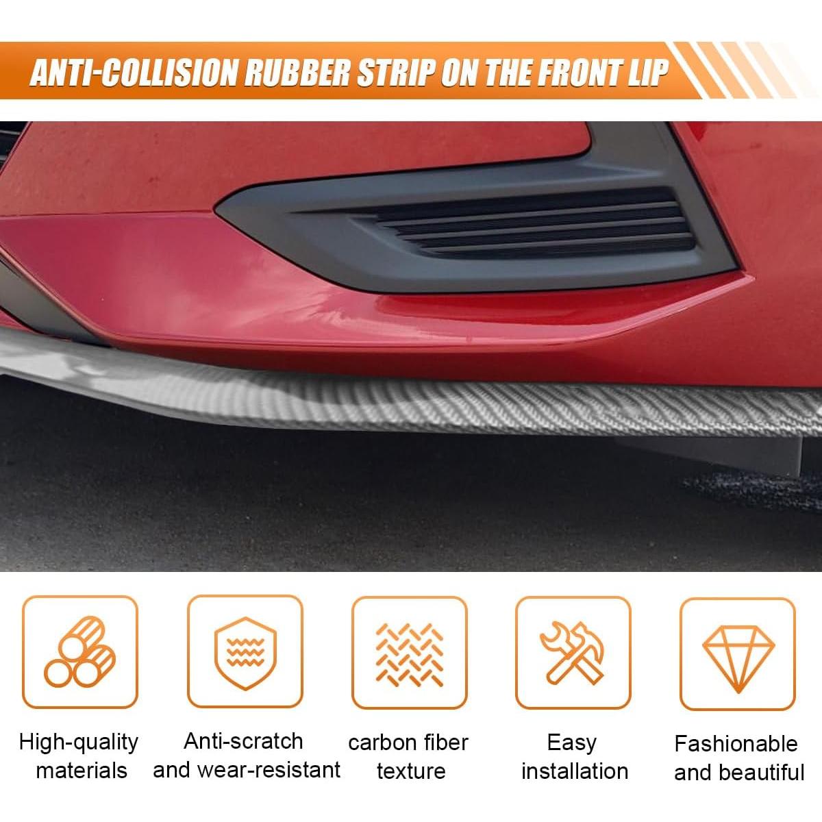 Labio Spoiler Parachoques Frontal YoRise 2.5m Caucho Negro