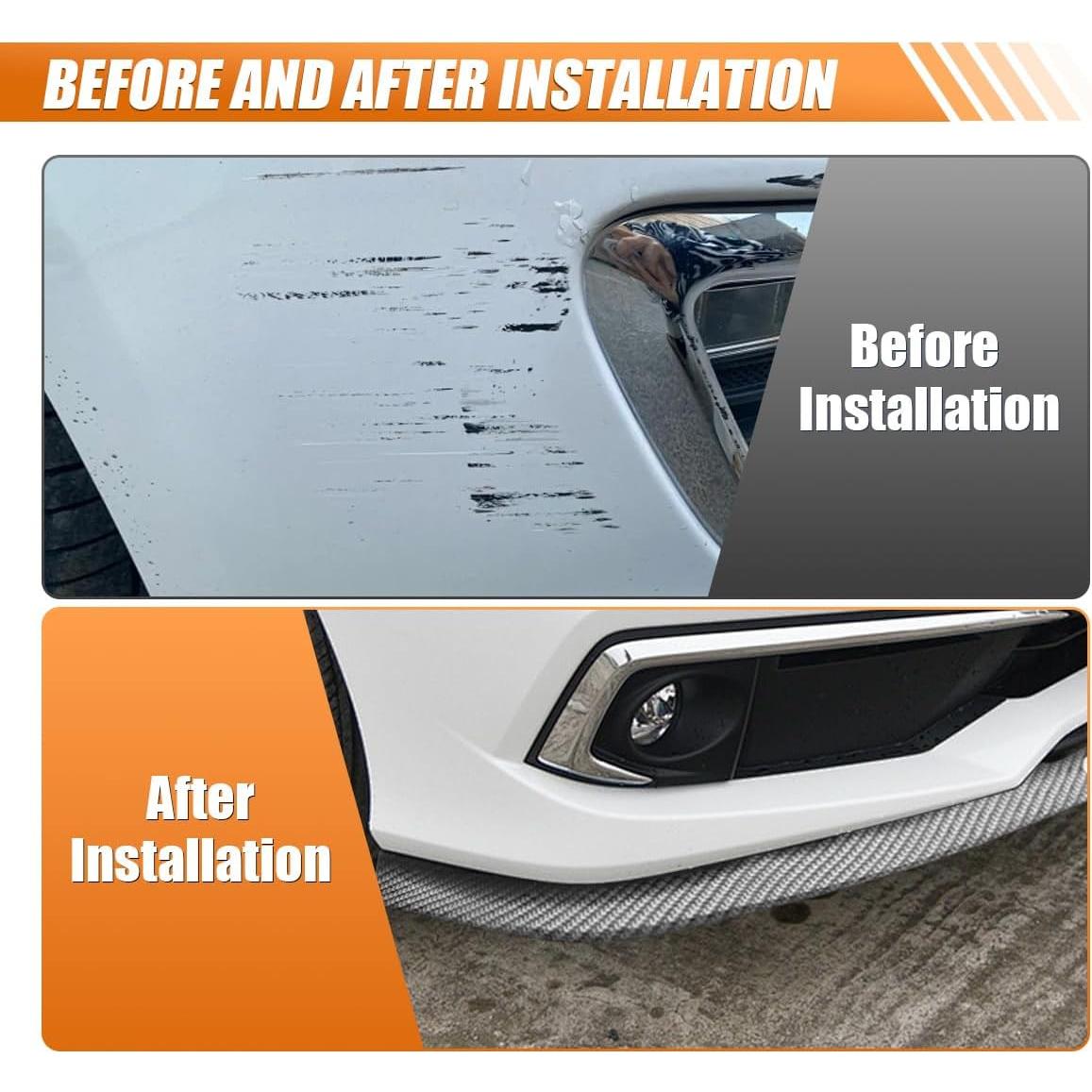 Labio Spoiler Parachoques Frontal YoRise 2.5m Caucho Negro