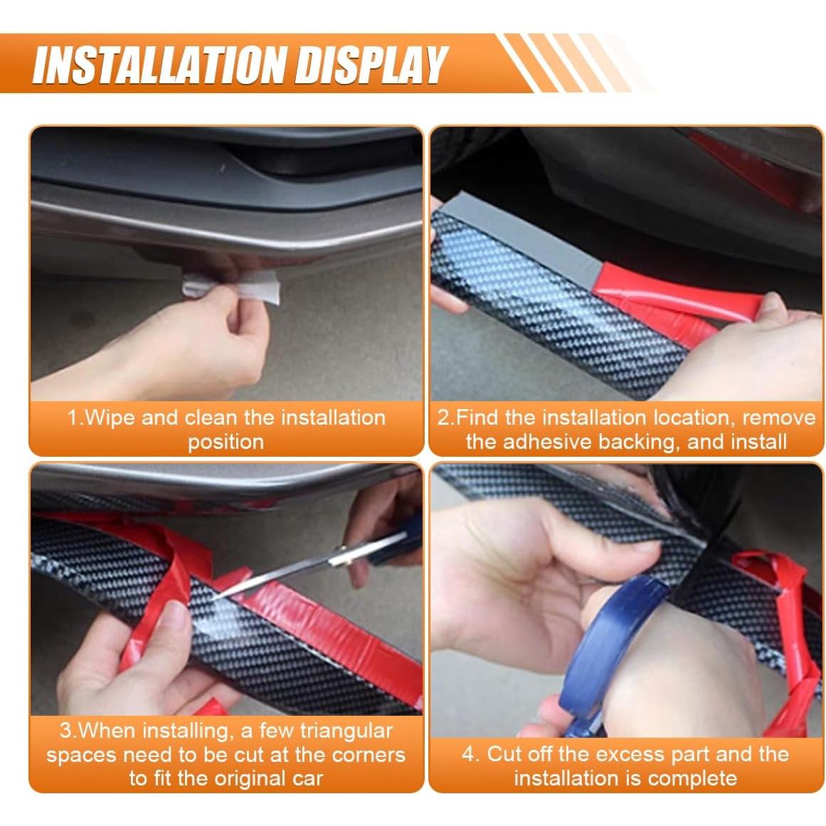 Labio Spoiler Parachoques Frontal YoRise 2.5m Caucho Negro