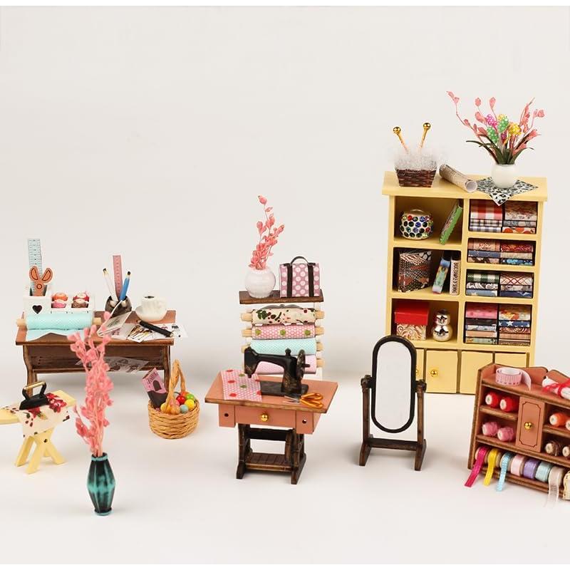 Kit Casa Miniatura DIY FLYNOVA Taller de Sastre con LED