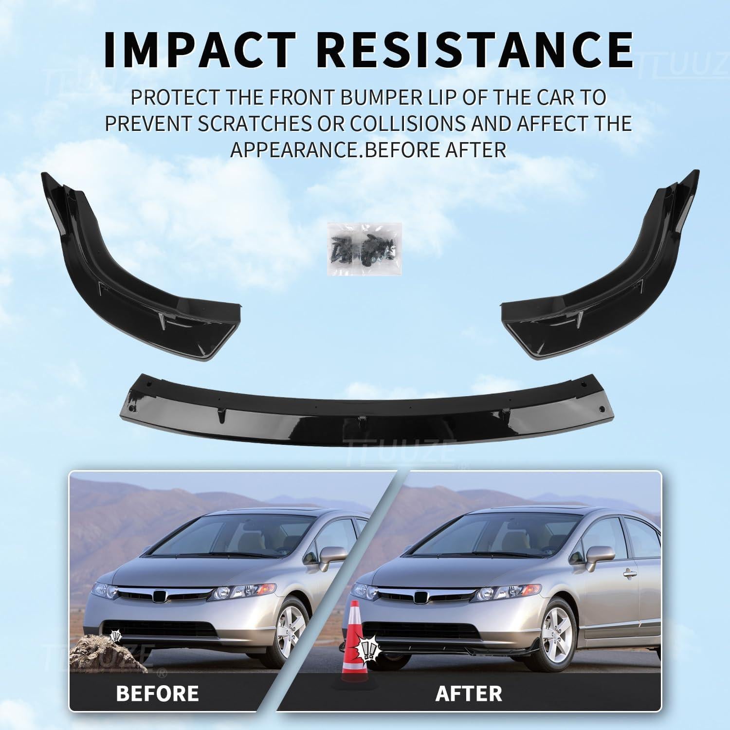 Spoiler Labio Frontal Tluuze para Honda Civic 2006-2008