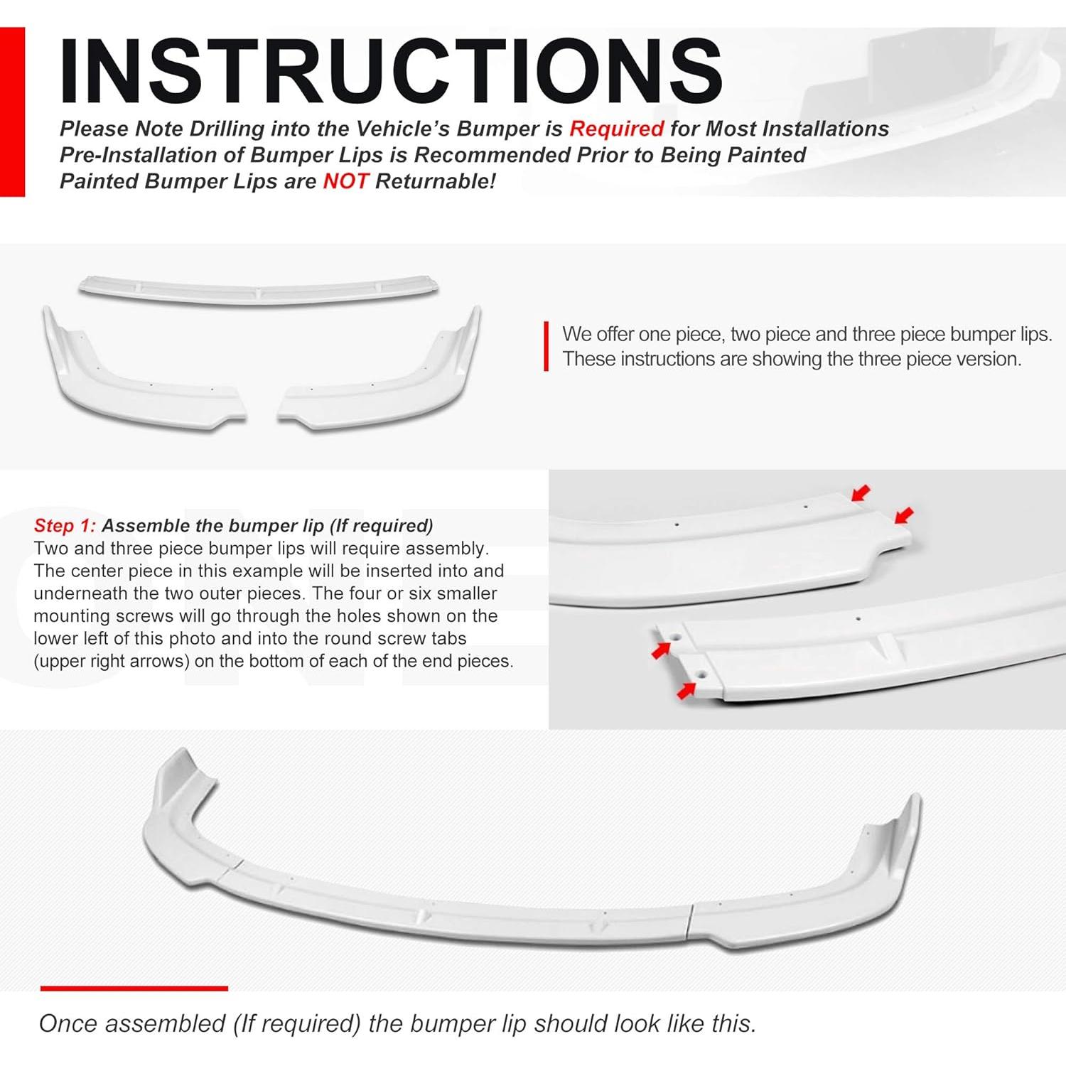 Alerón Frontal 3 Piezas Auto Dynasty Negro Mate Honda Fit 2018-2020