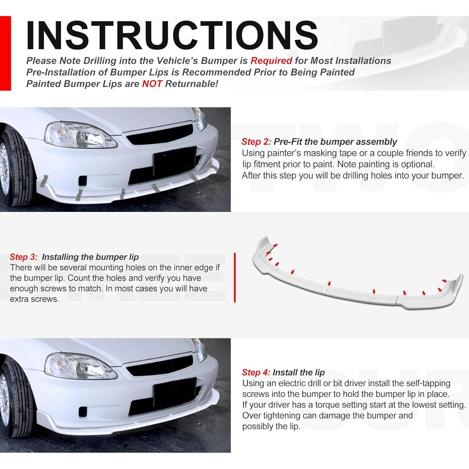 Alerón Frontal 3 Piezas Auto Dynasty Negro Mate Honda Fit 2018-2020