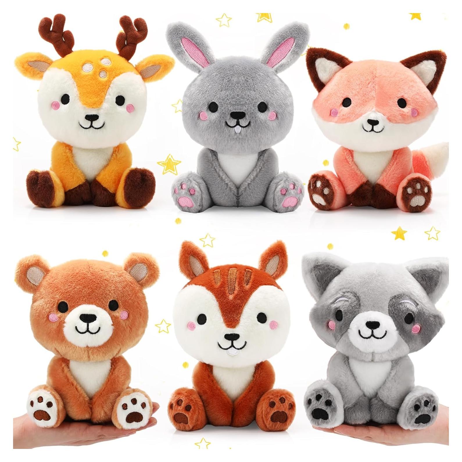 6 Juguetes de Peluche Animales del Bosque RoundFunny 18 cm