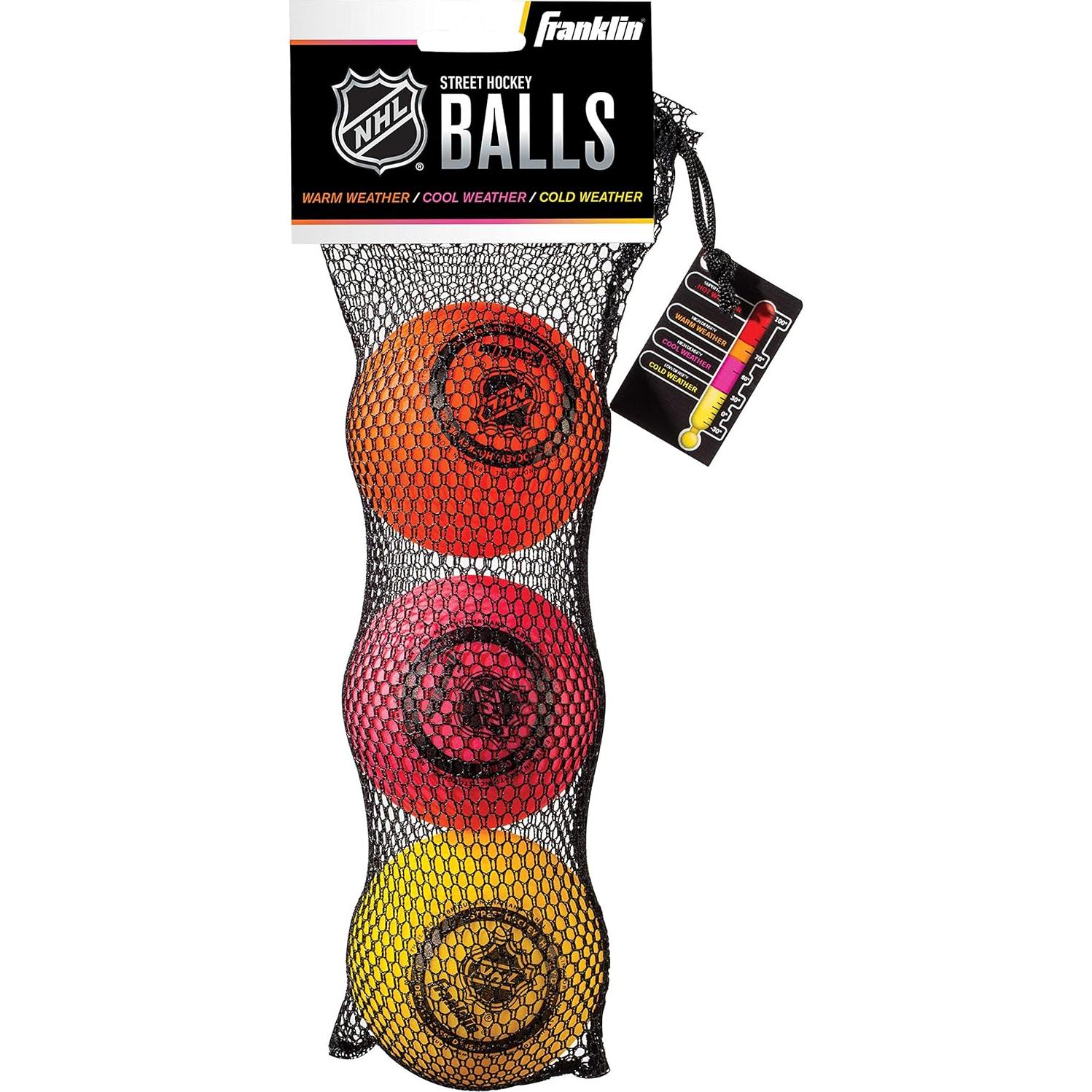 Pelotas de Hockey Callejero Franklin Sports - Bolsa de 3