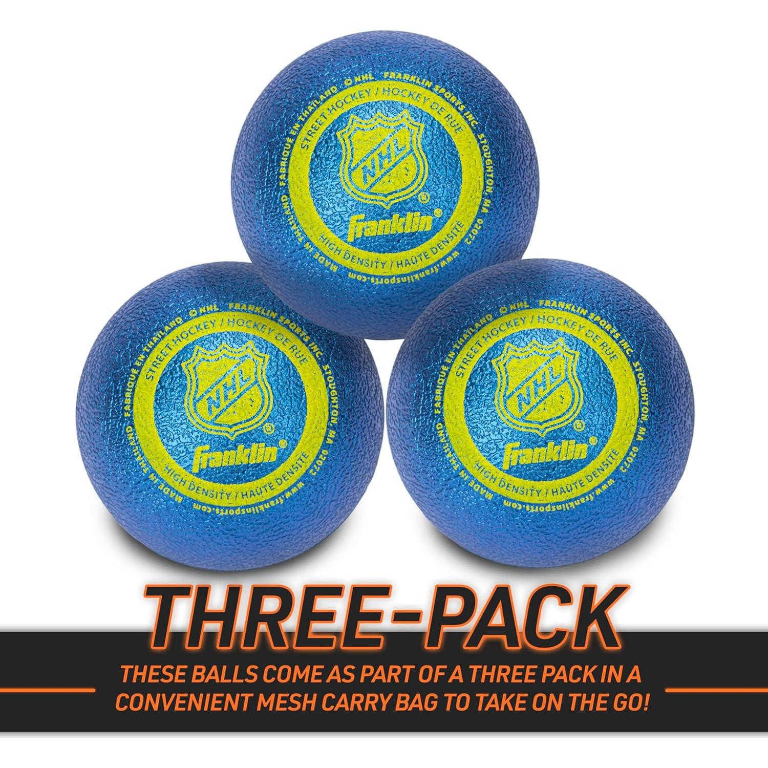 Pelotas de Hockey Callejero Franklin Sports NHL - Bolsa de 3