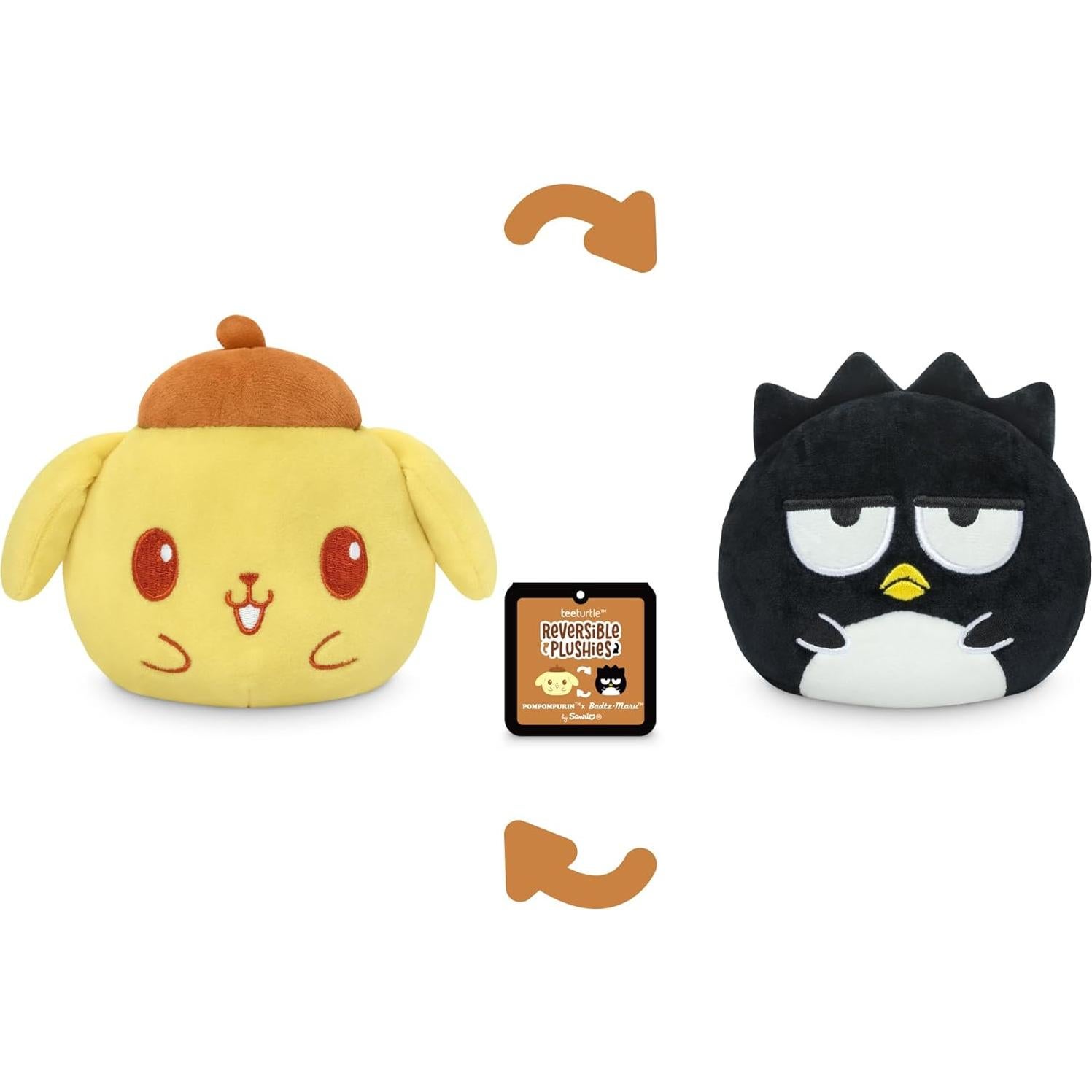 Peluche Reversible TeeTurtle Sanrio 10 cm Pompompurin Badtz-Maru