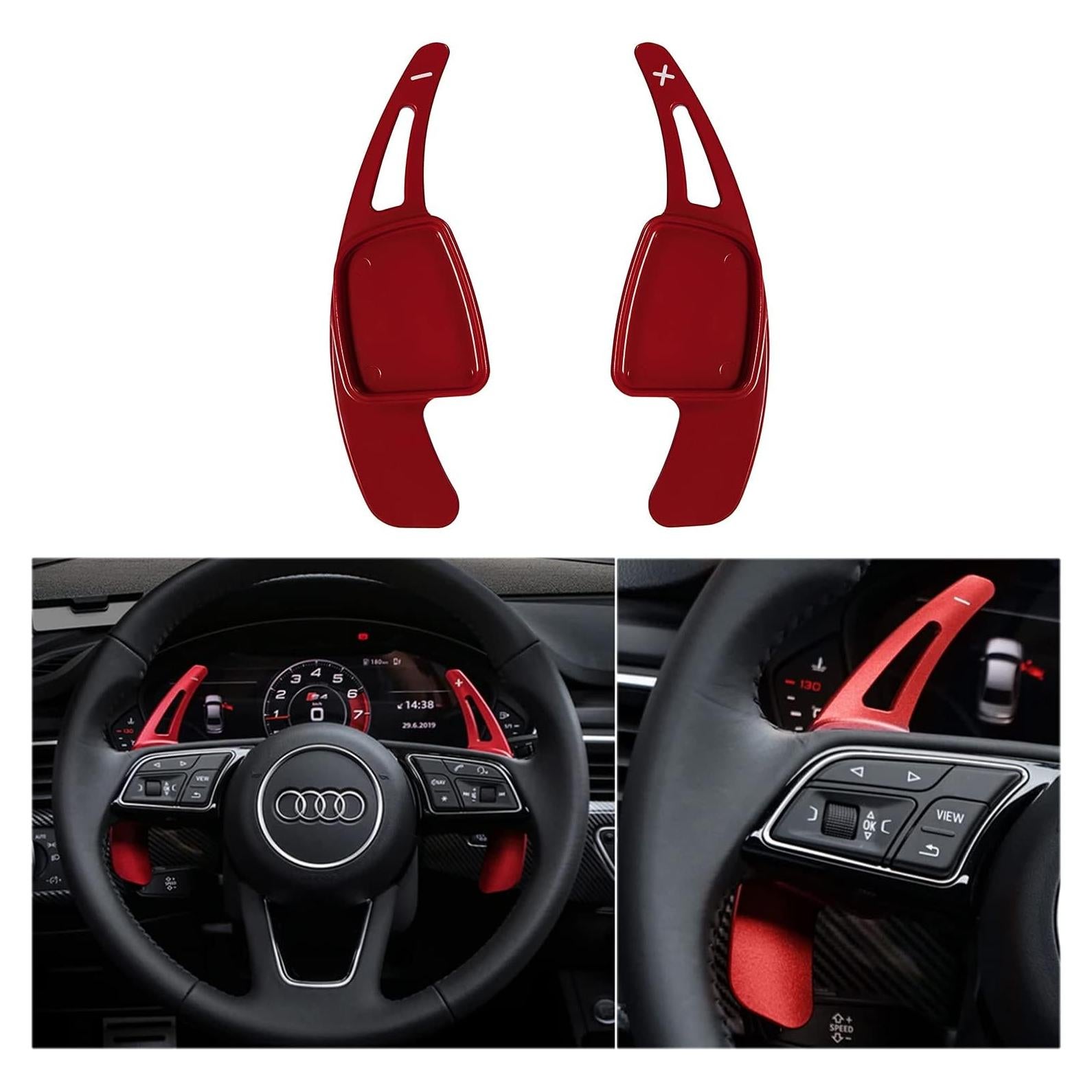 Extensiones de Palanca de Cambio Audi A4 A3 A5 Q5 Q7 Q8 2017-2021 Rojo