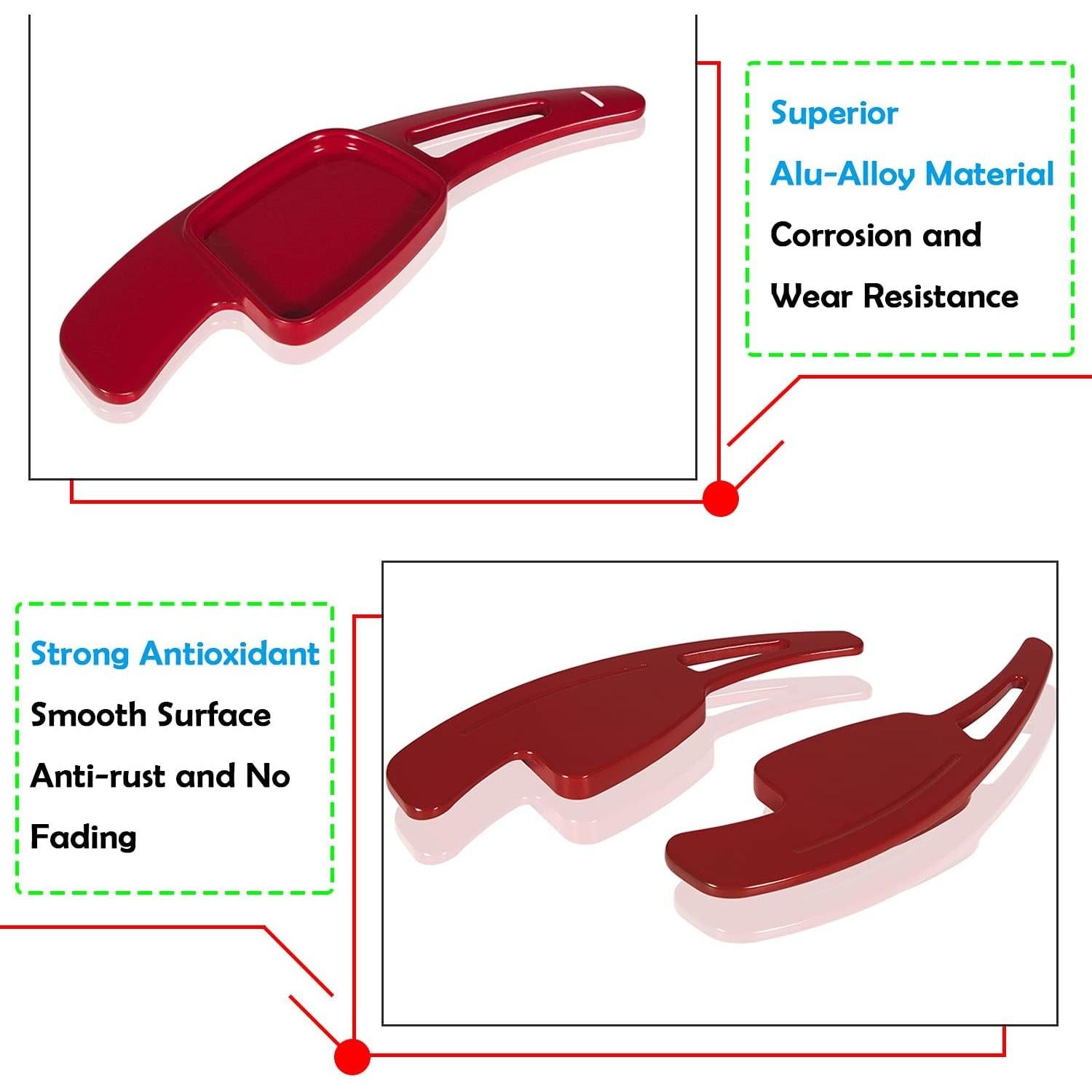 Extensiones de Palanca de Cambio Audi A4 A3 A5 Q5 Q7 Q8 2017-2021 Rojo