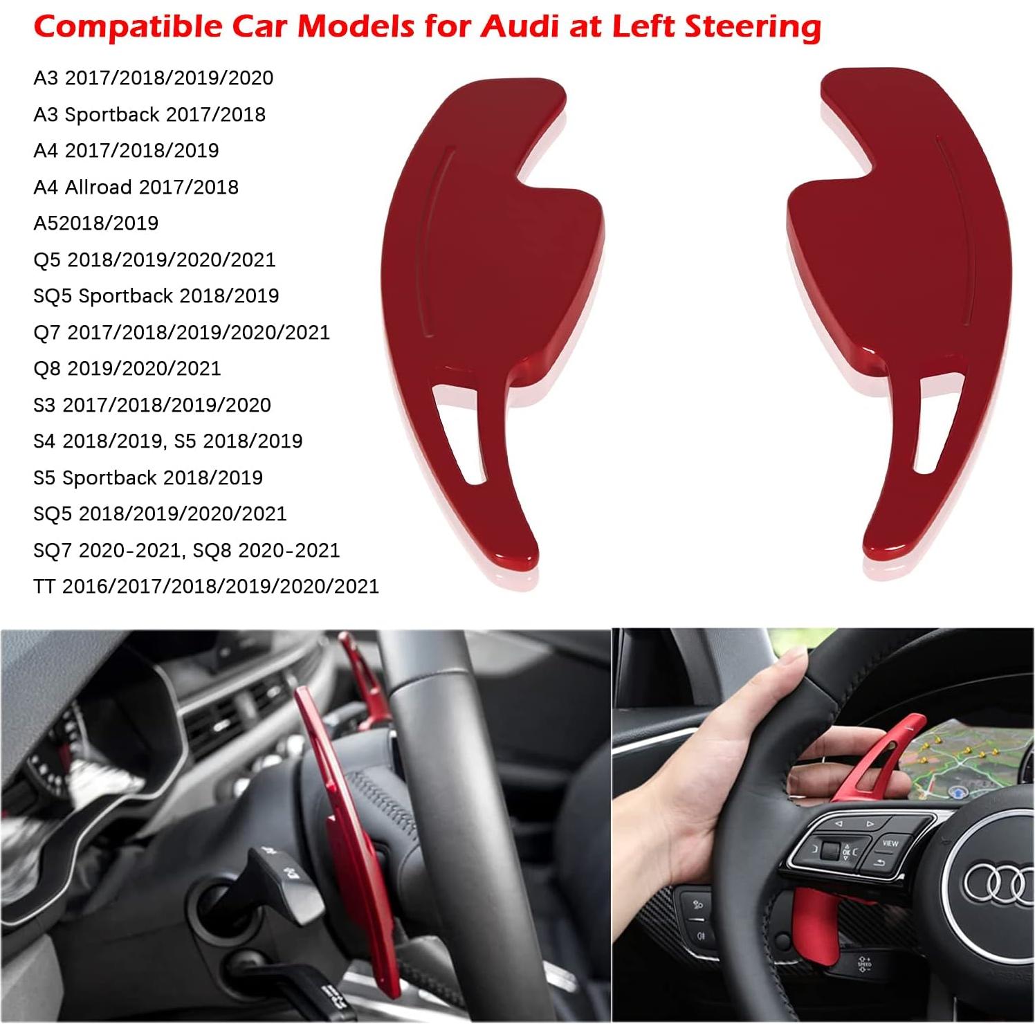 Extensiones de Palanca de Cambio Audi A4 A3 A5 Q5 Q7 Q8 2017-2021 Rojo